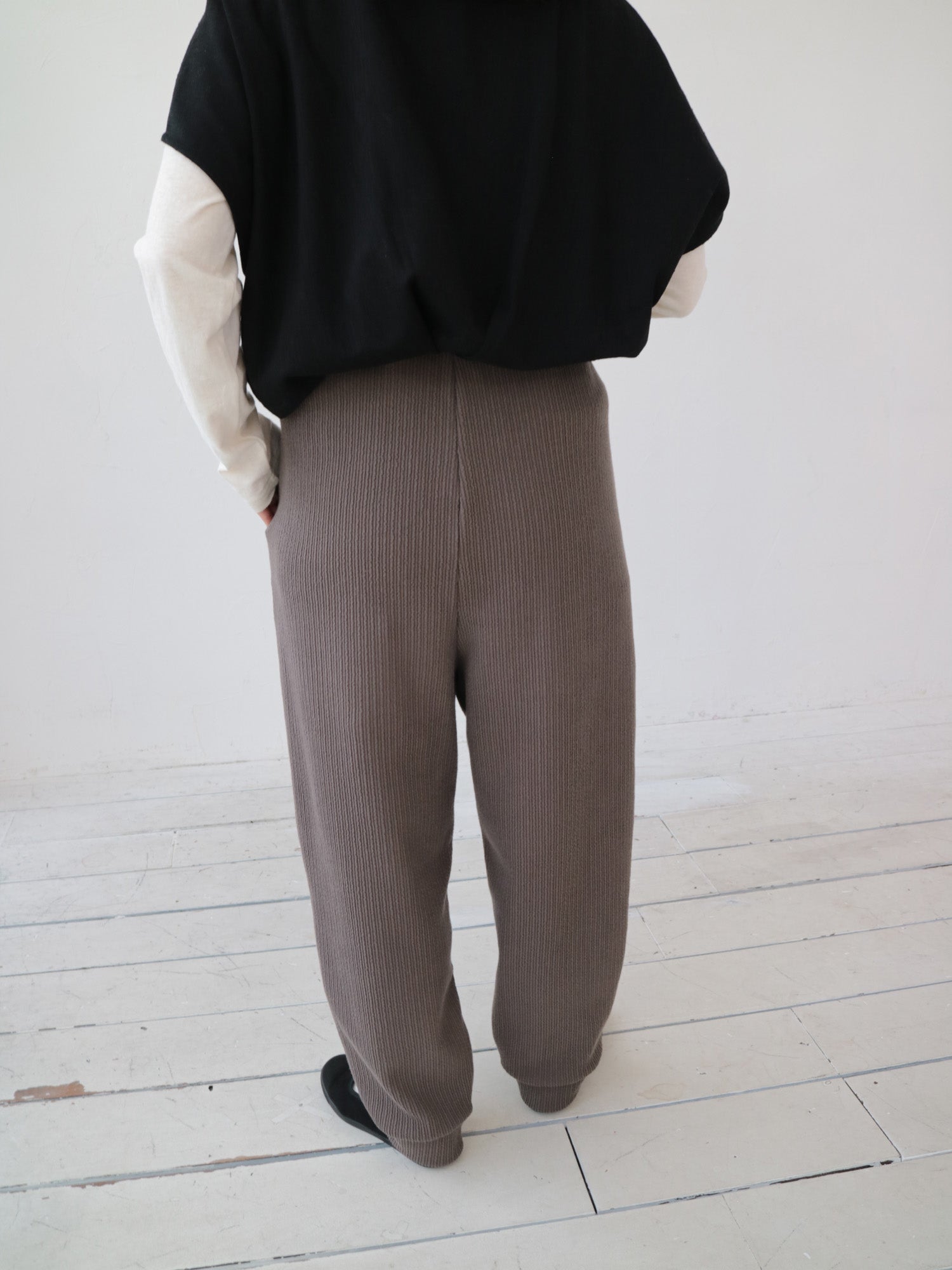 YARRA フリルストライプジャージーパンツ YR-1545-243