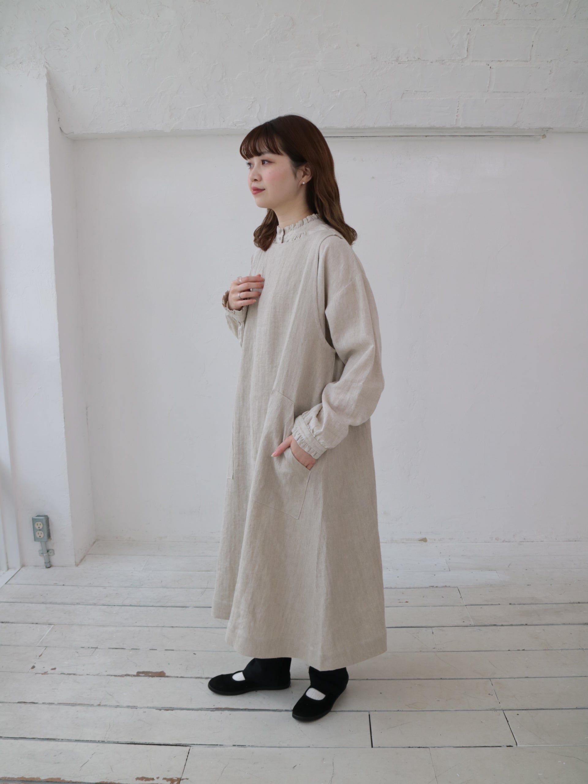 YARRA へリンボンポケットジャンパースカート YR-1544-206
