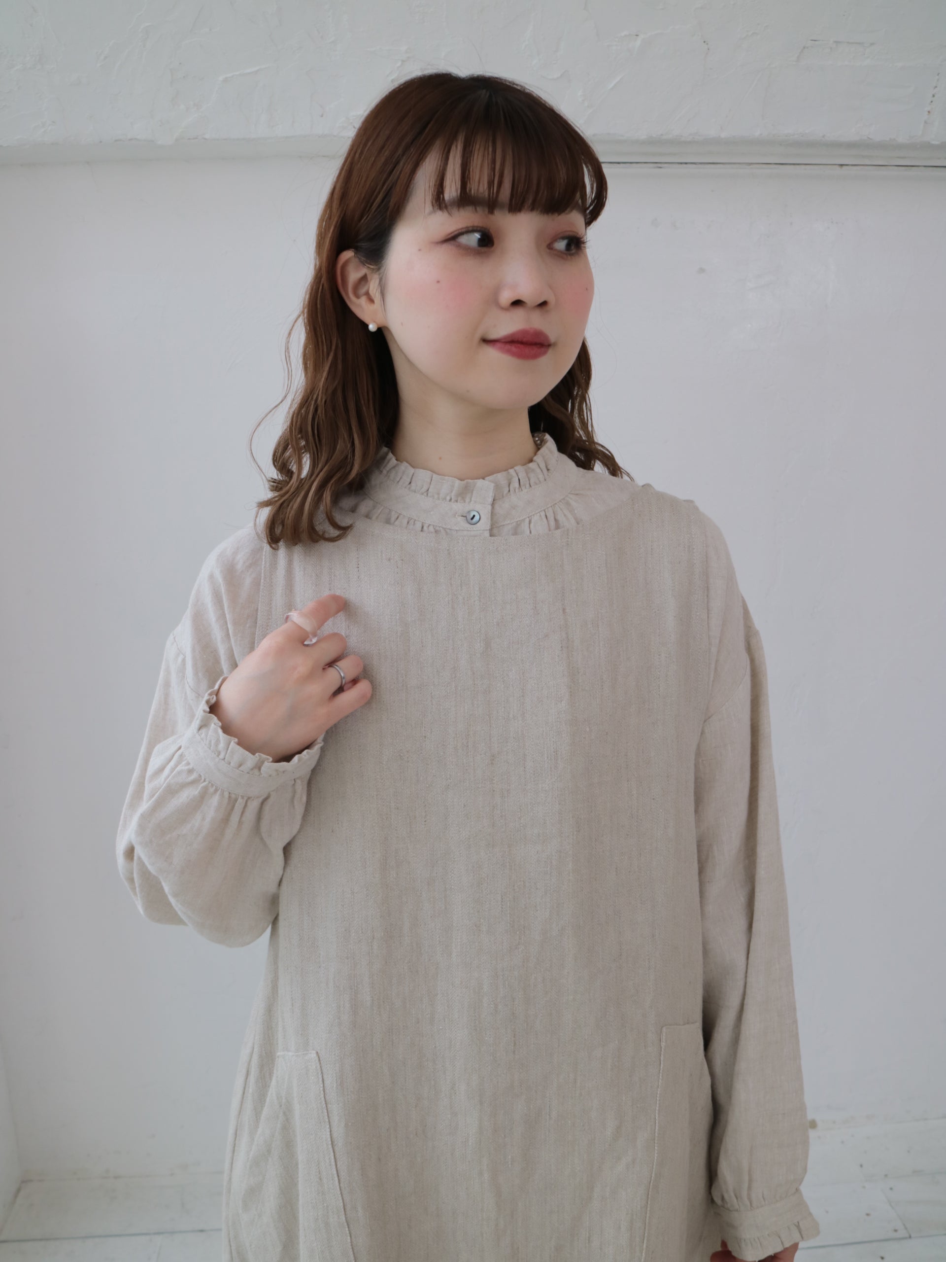 YARRA へリンボンポケットジャンパースカート YR-1544-206