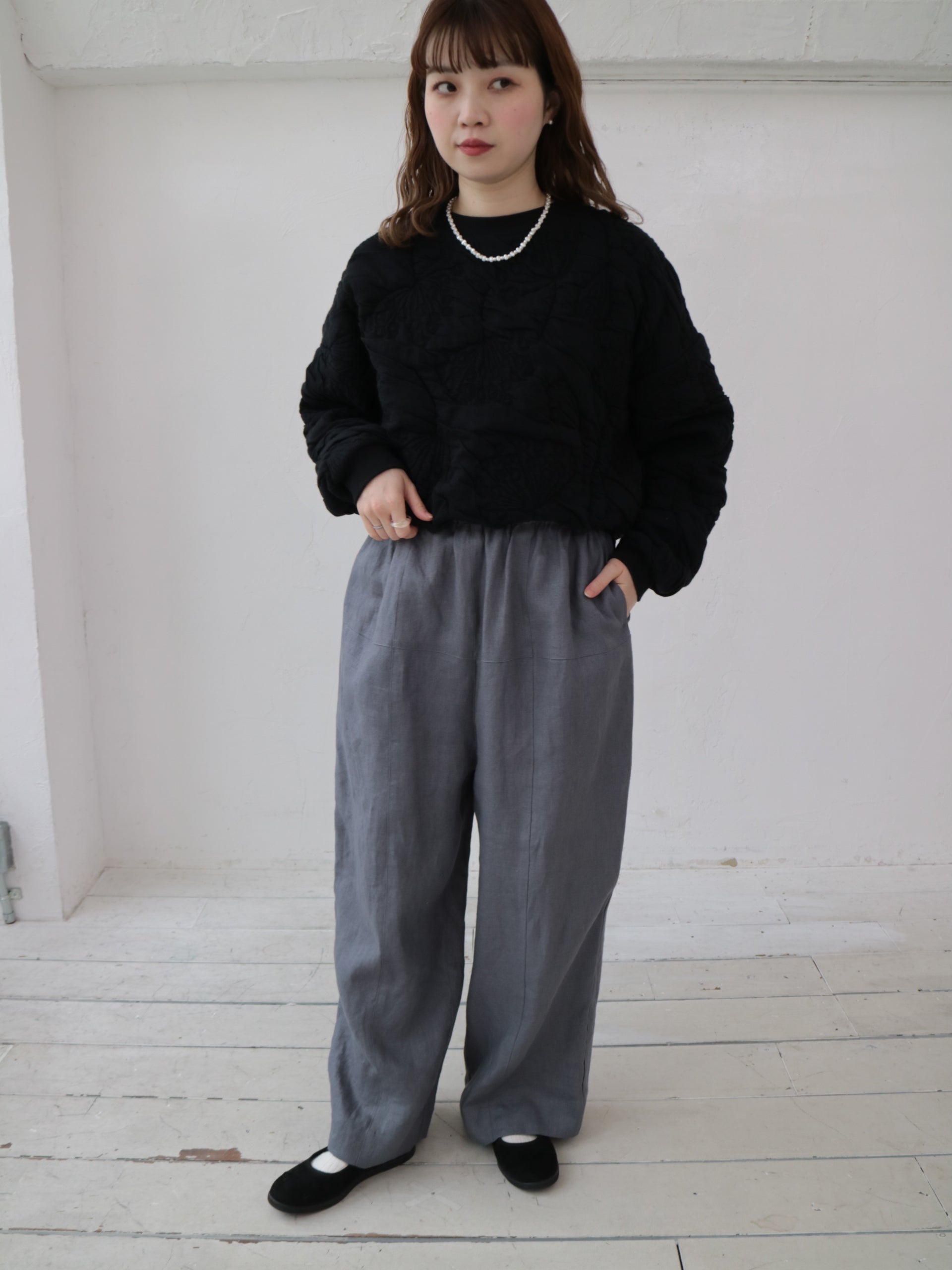 YARRA リネン100デザインパンツ YR-1545-216