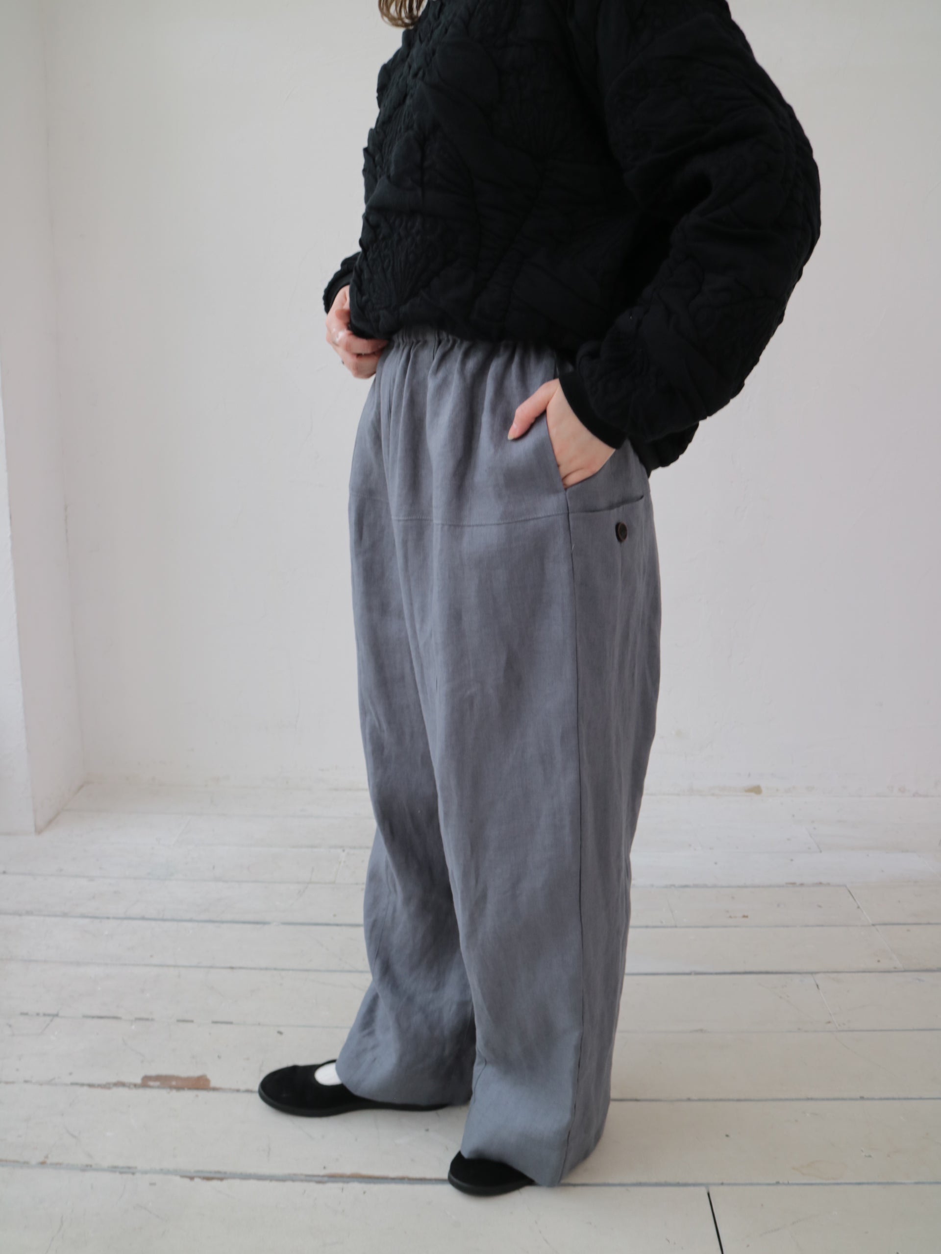 YARRA リネン100デザインパンツ YR-1545-216