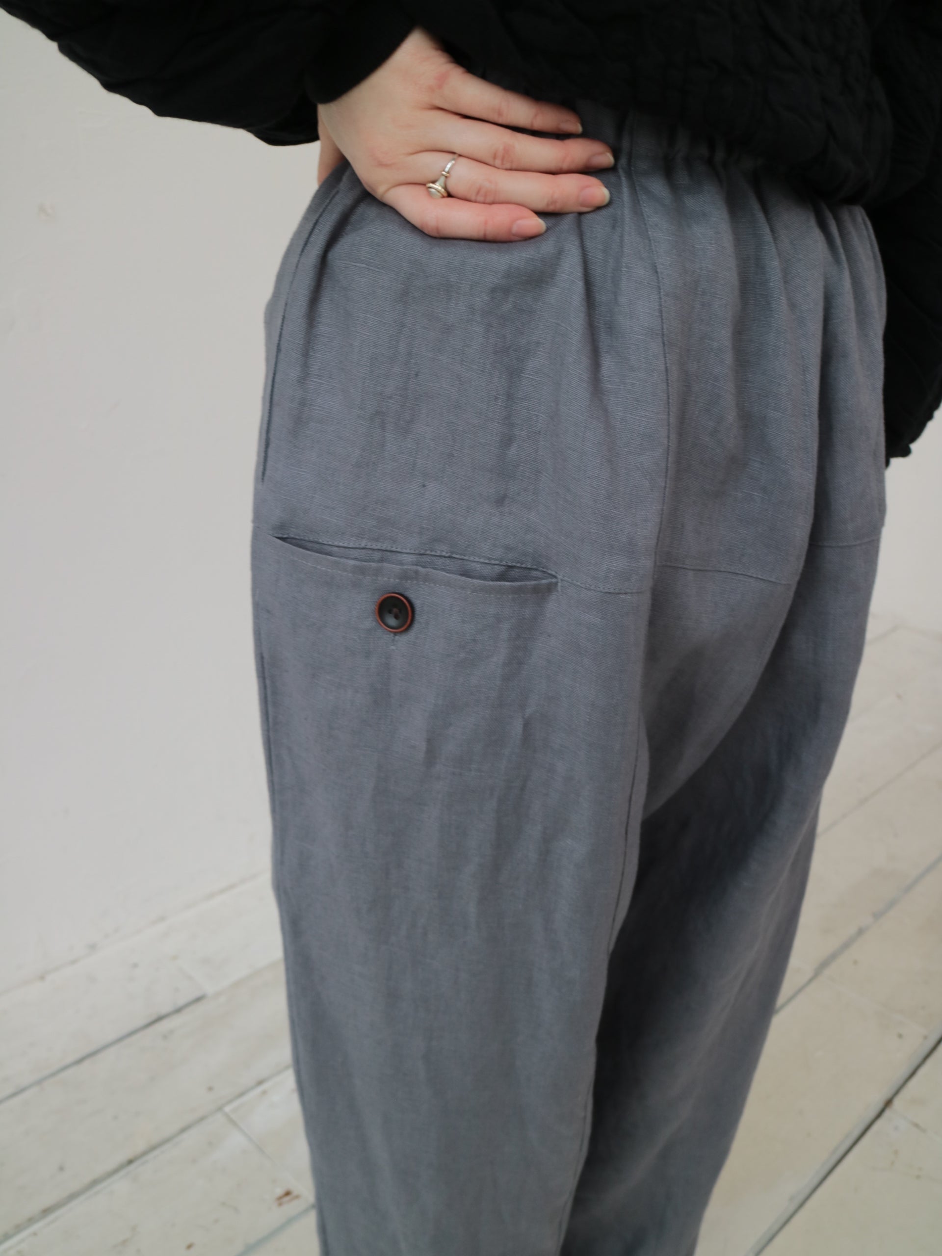 YARRA リネン100デザインパンツ YR-1545-216