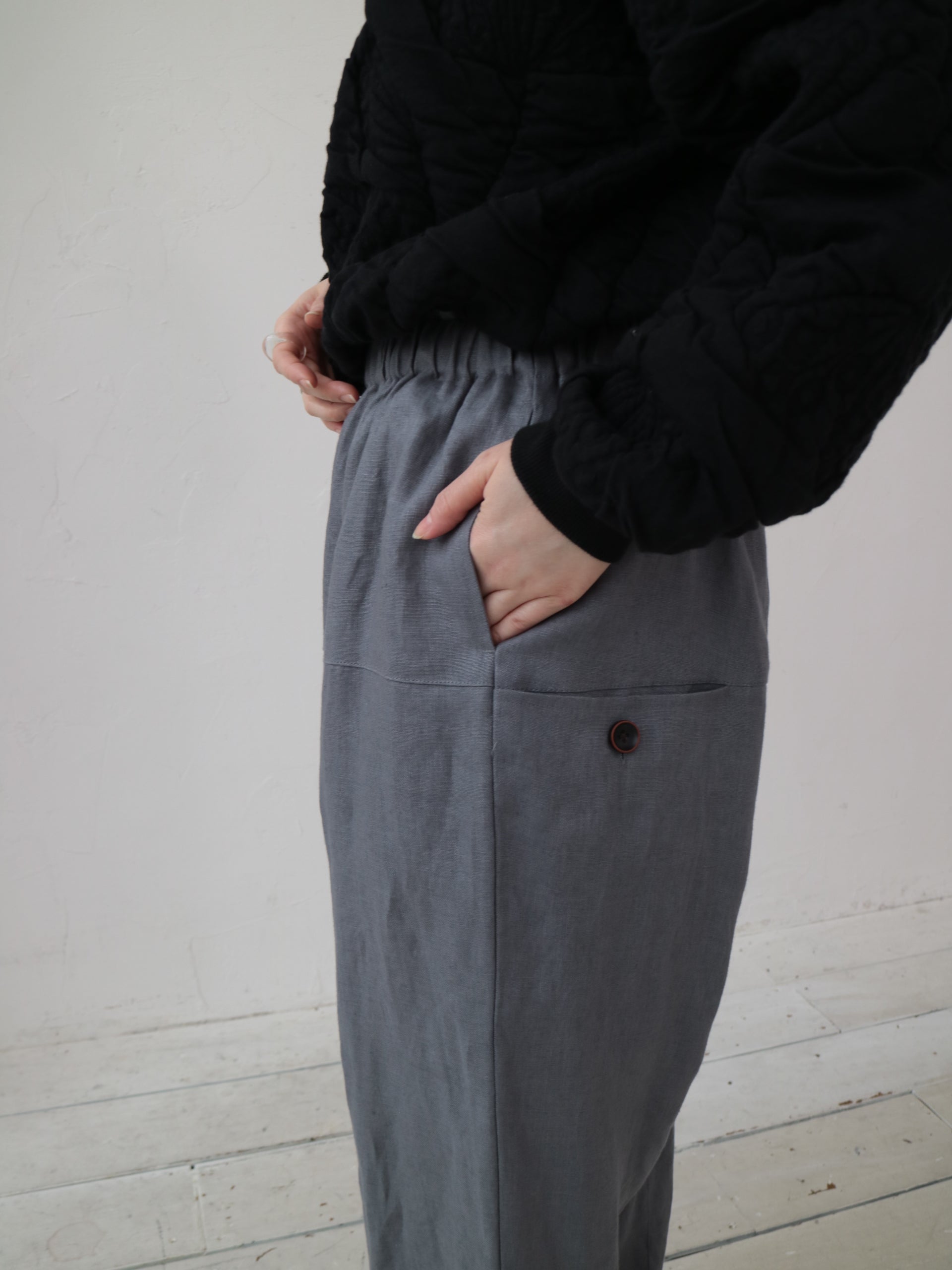 YARRA リネン100デザインパンツ YR-1545-216