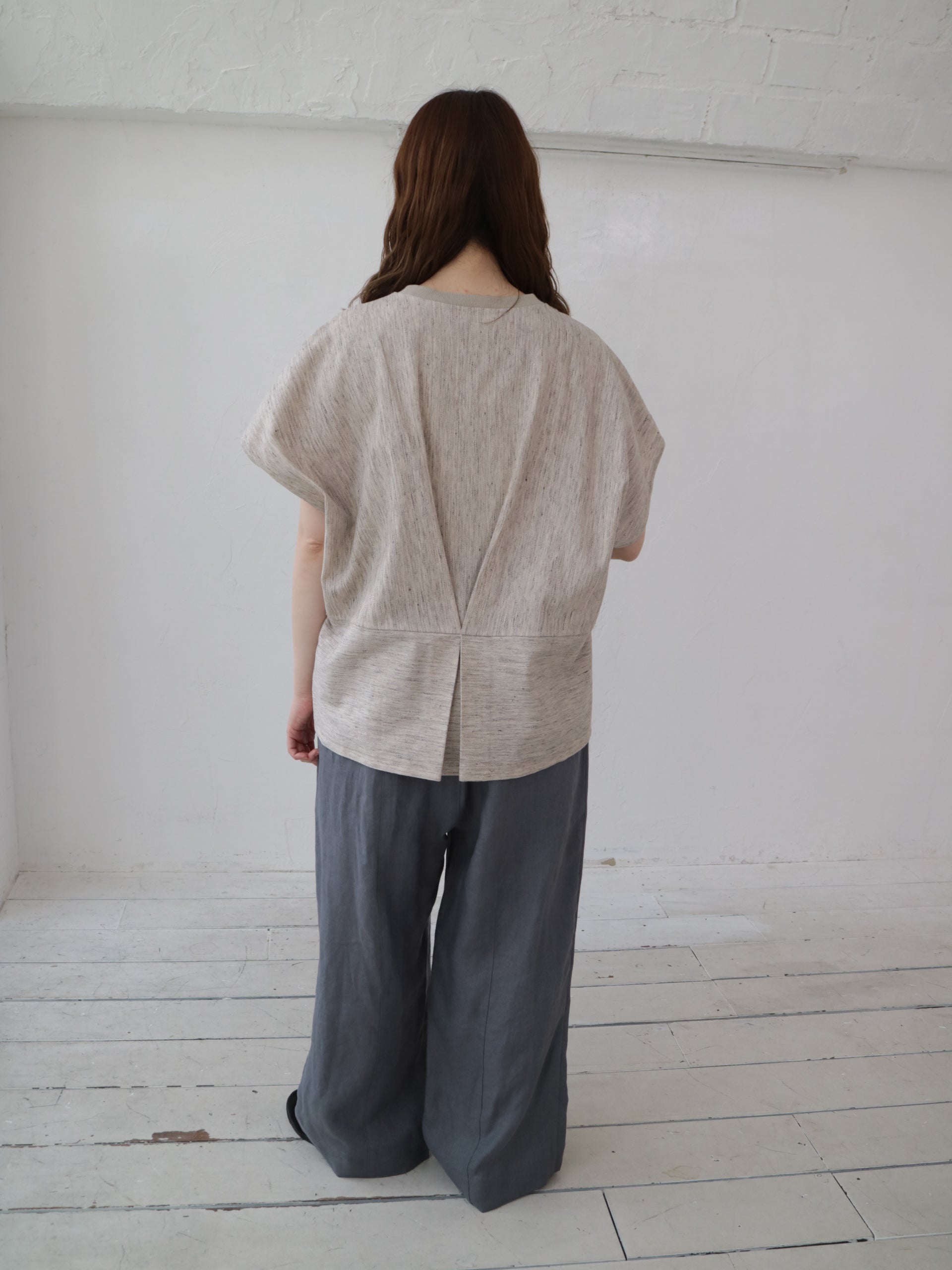 YARRA 綿麻ツイードカットプルオーバー YR-1541-279