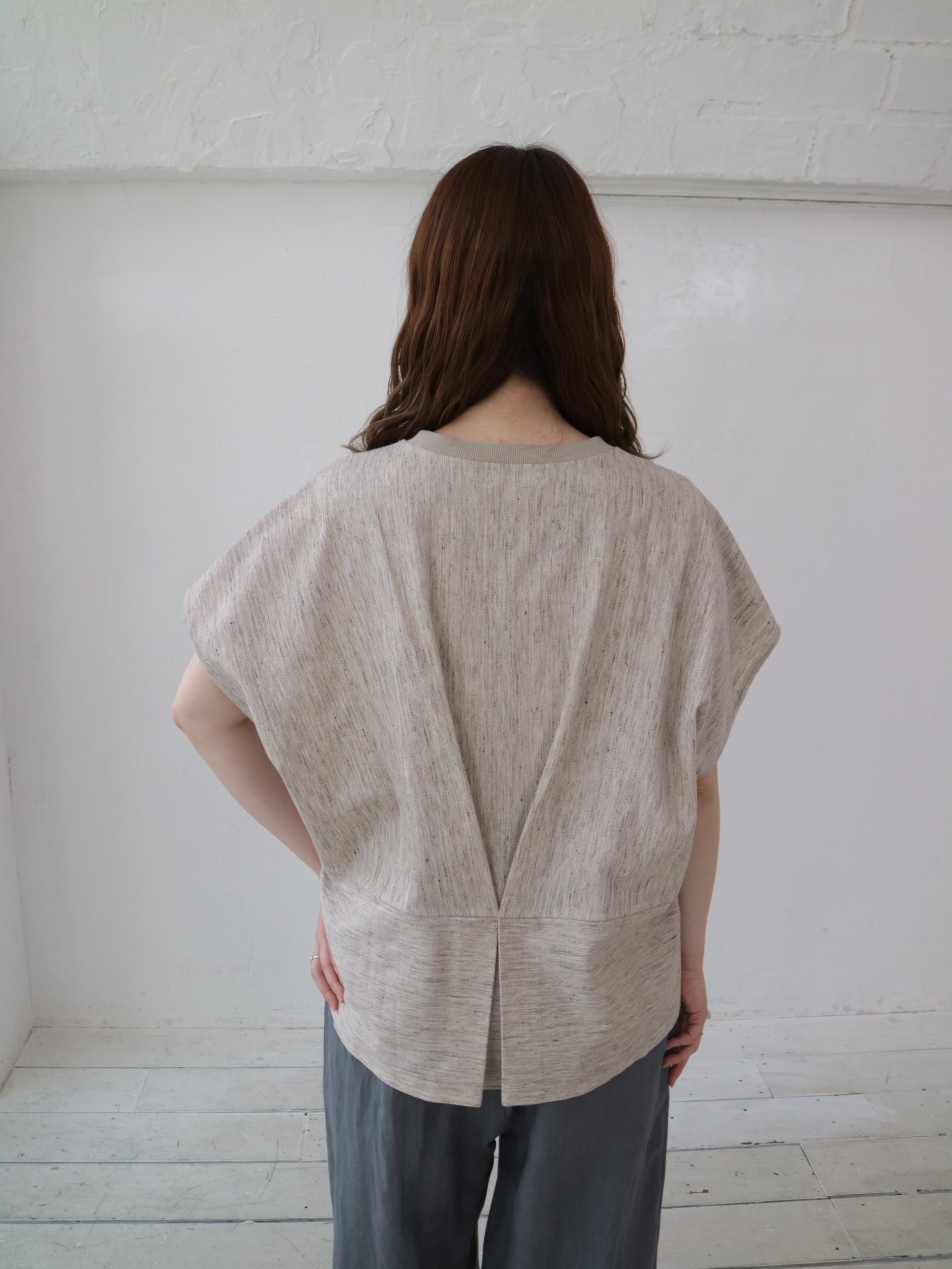 YARRA 綿麻ツイードカットプルオーバー YR-1541-279