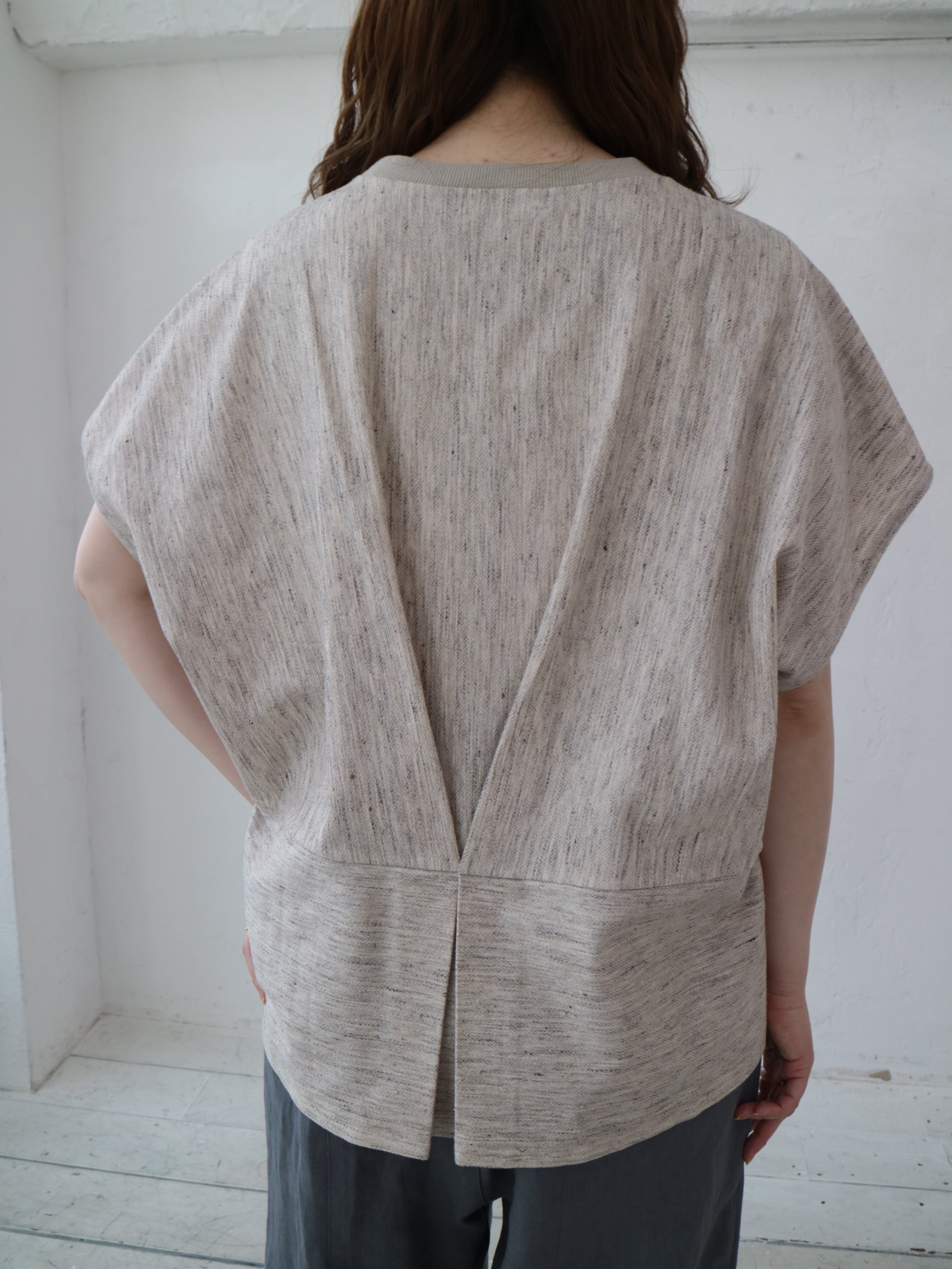 YARRA 綿麻ツイードカットプルオーバー YR-1541-279