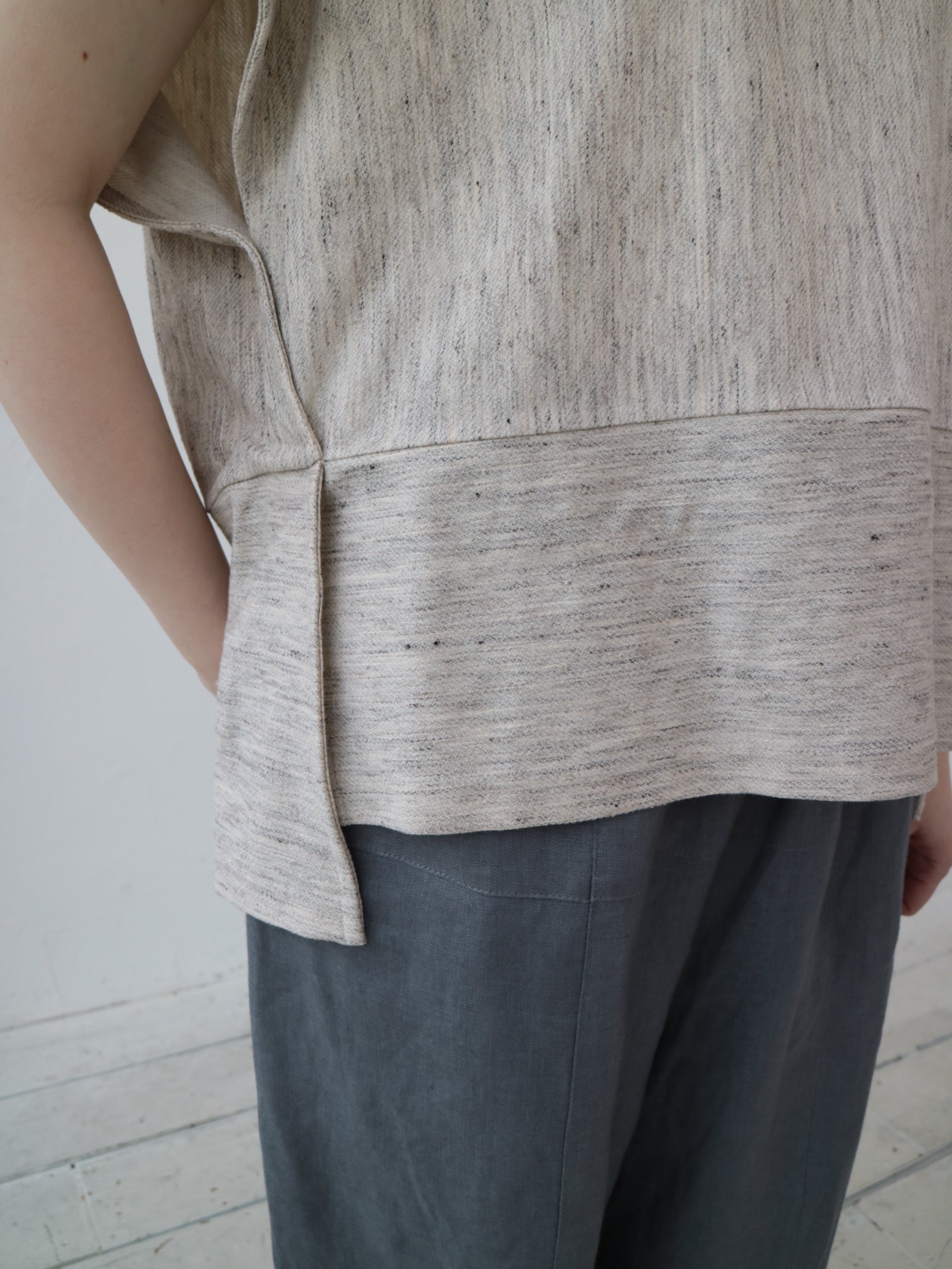 YARRA 綿麻ツイードカットプルオーバー YR-1541-279