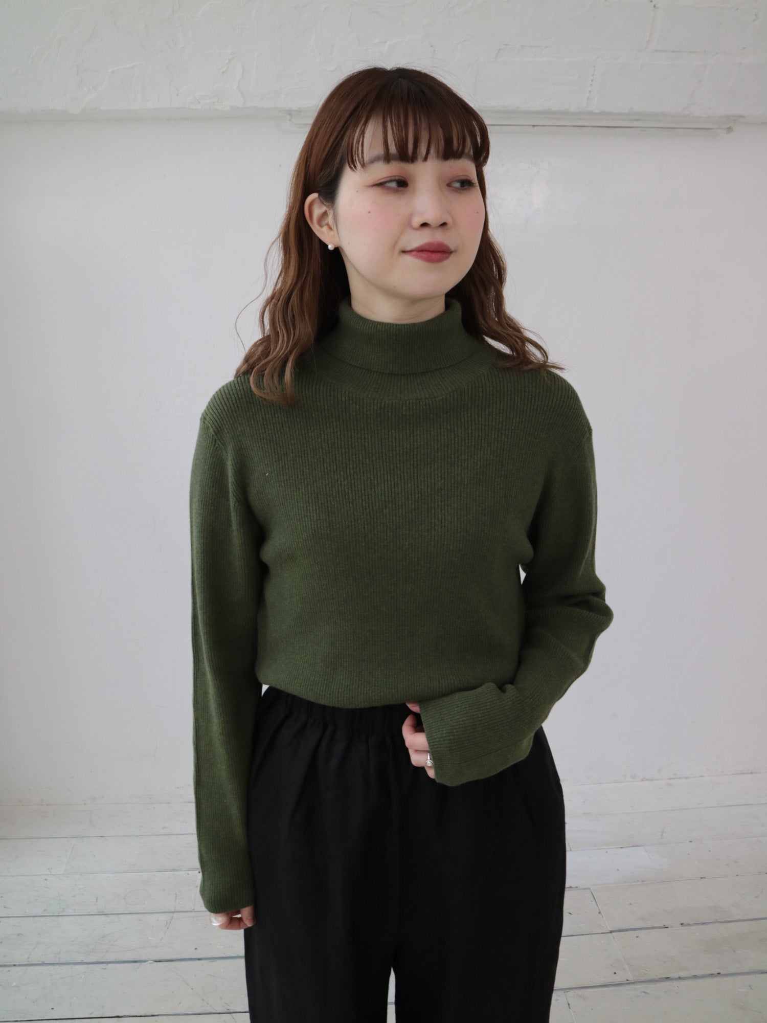 YARRA 綿カシミヤタートルリブニット YR-1542-230