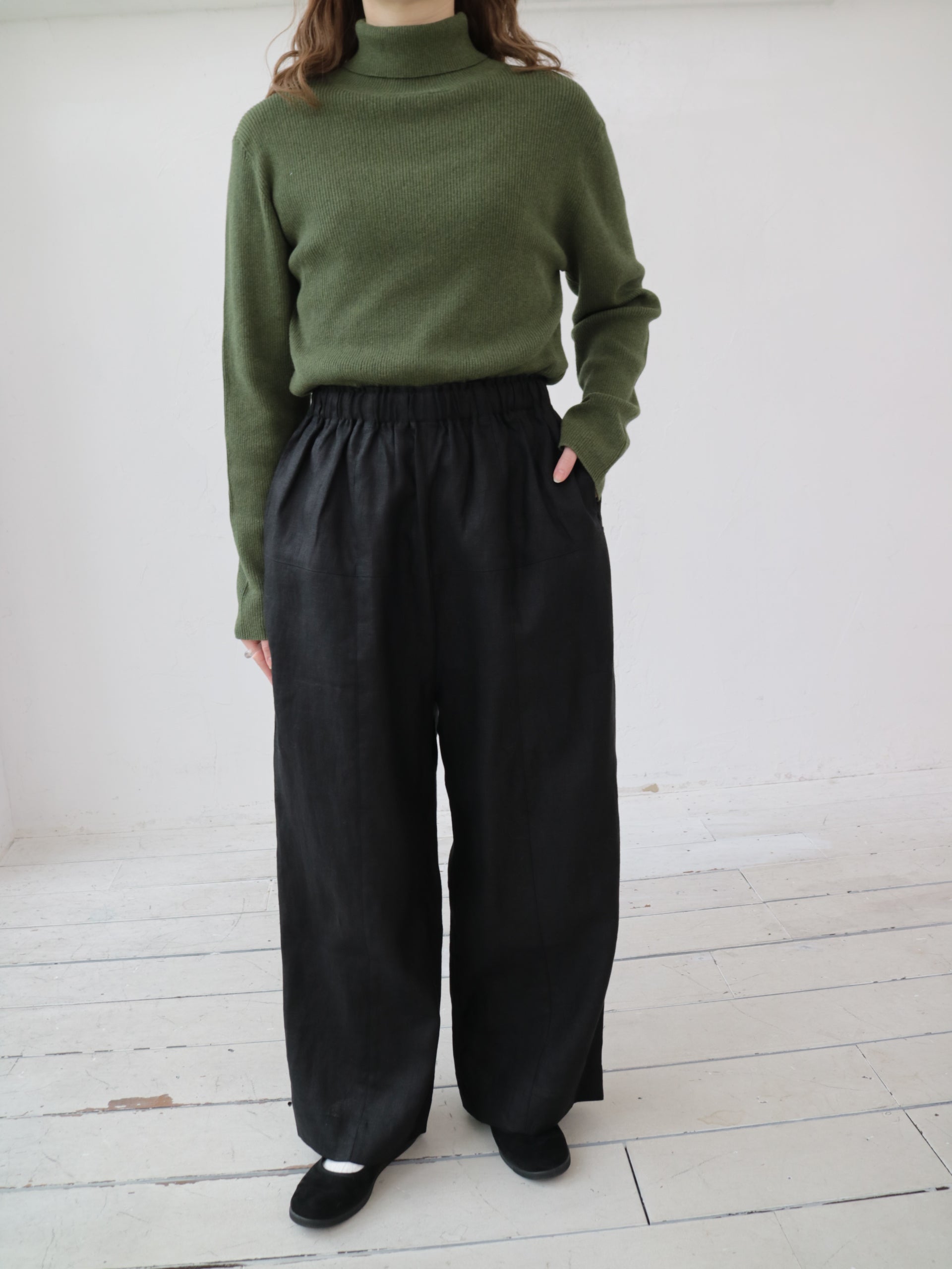 YARRA リネン100デザインパンツ YR-1545-216