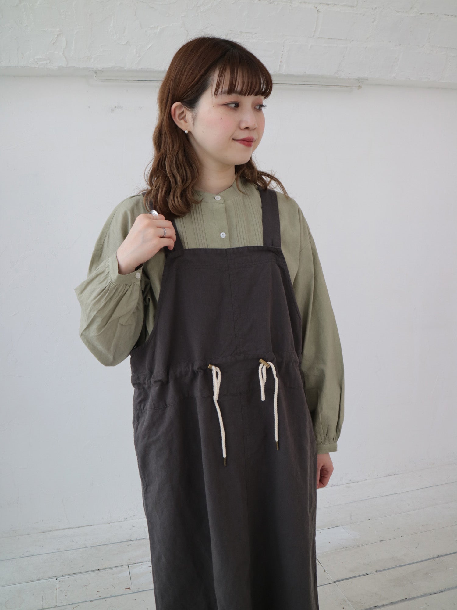 YARRA ハーフリネンデザインジャンパースカート YR-1544-236