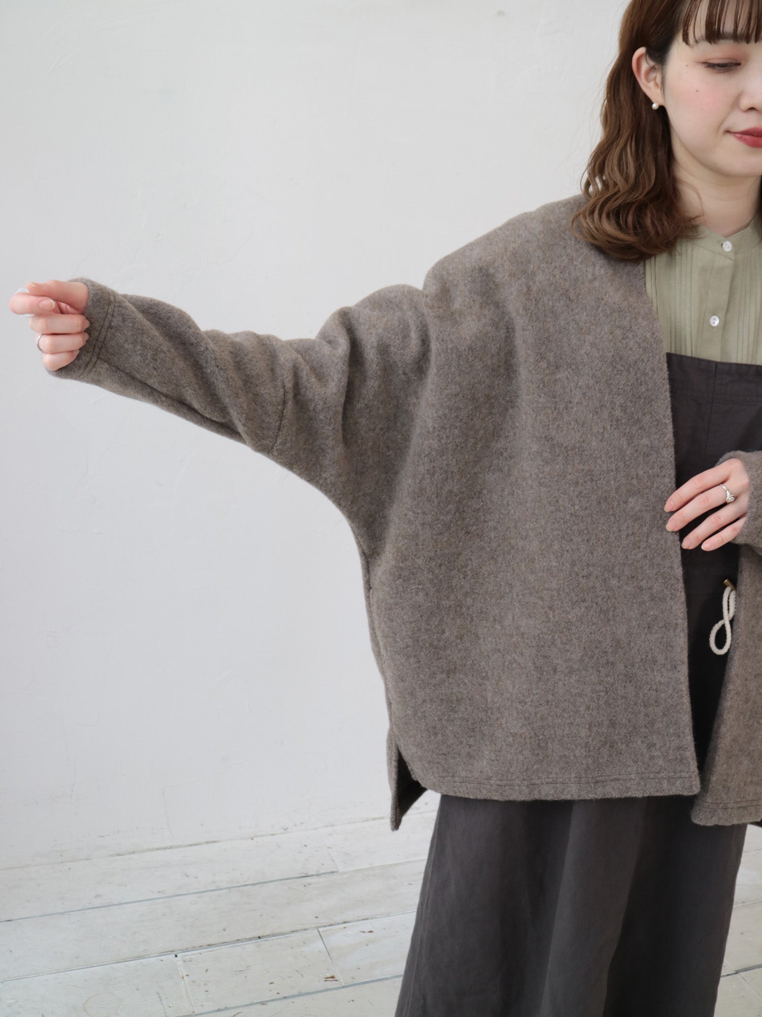 YARRA ECOWOOLモッサトッパーカーディガン YR-1547-241