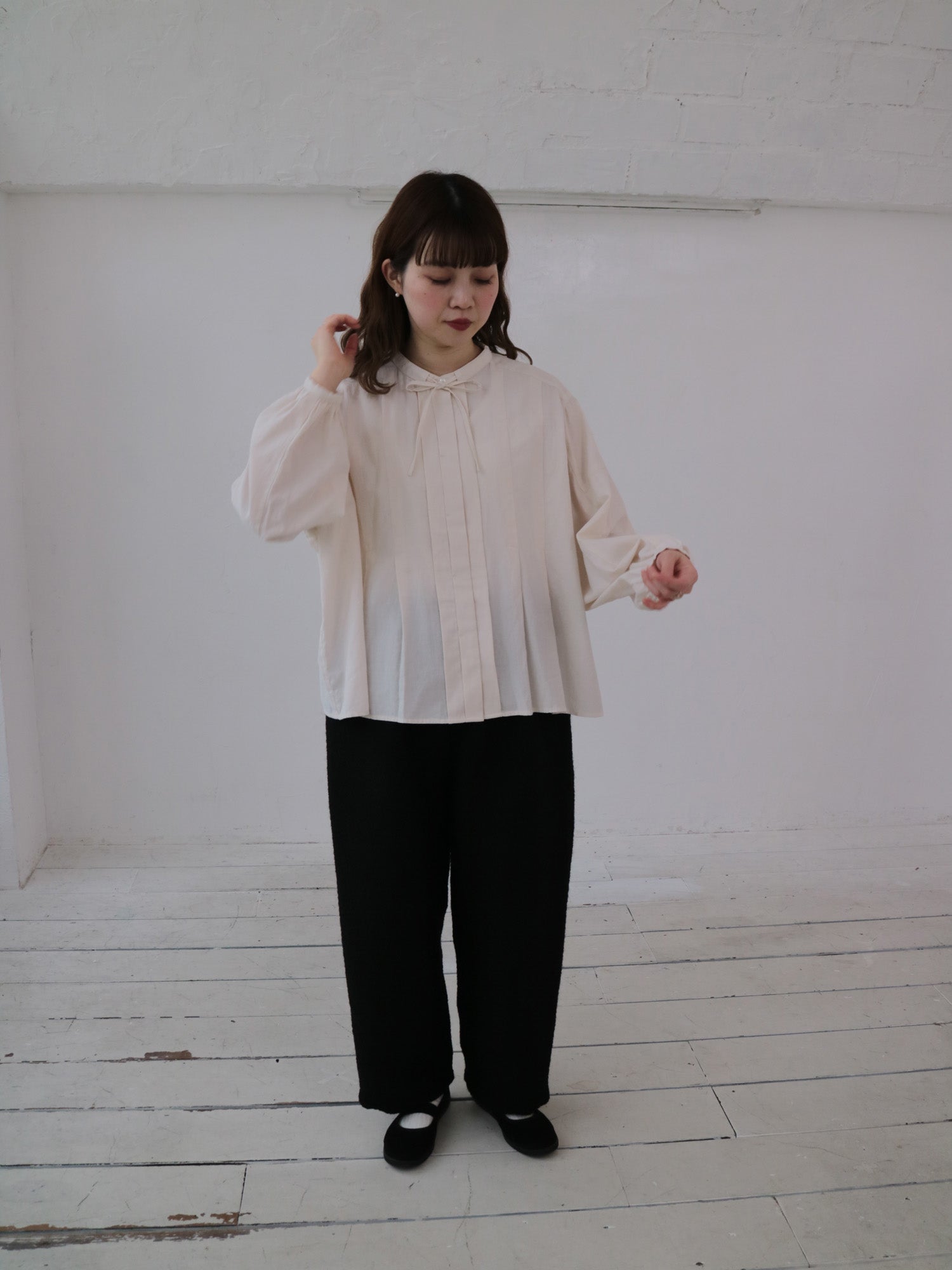 YARRA ウールブレンドジャカードパンツ YR-1545-245