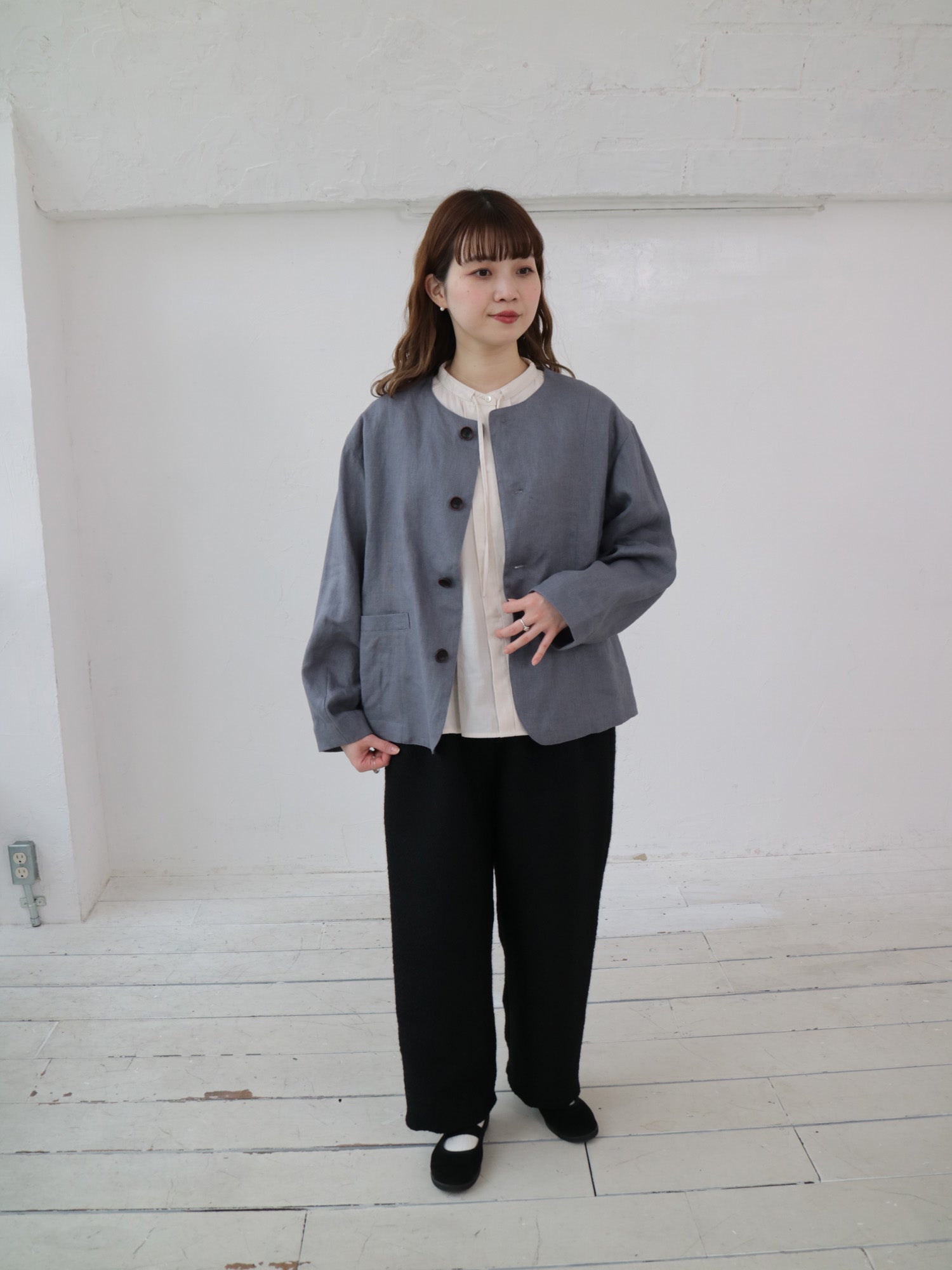 YARRA ウールブレンドジャカードパンツ YR-1545-245
