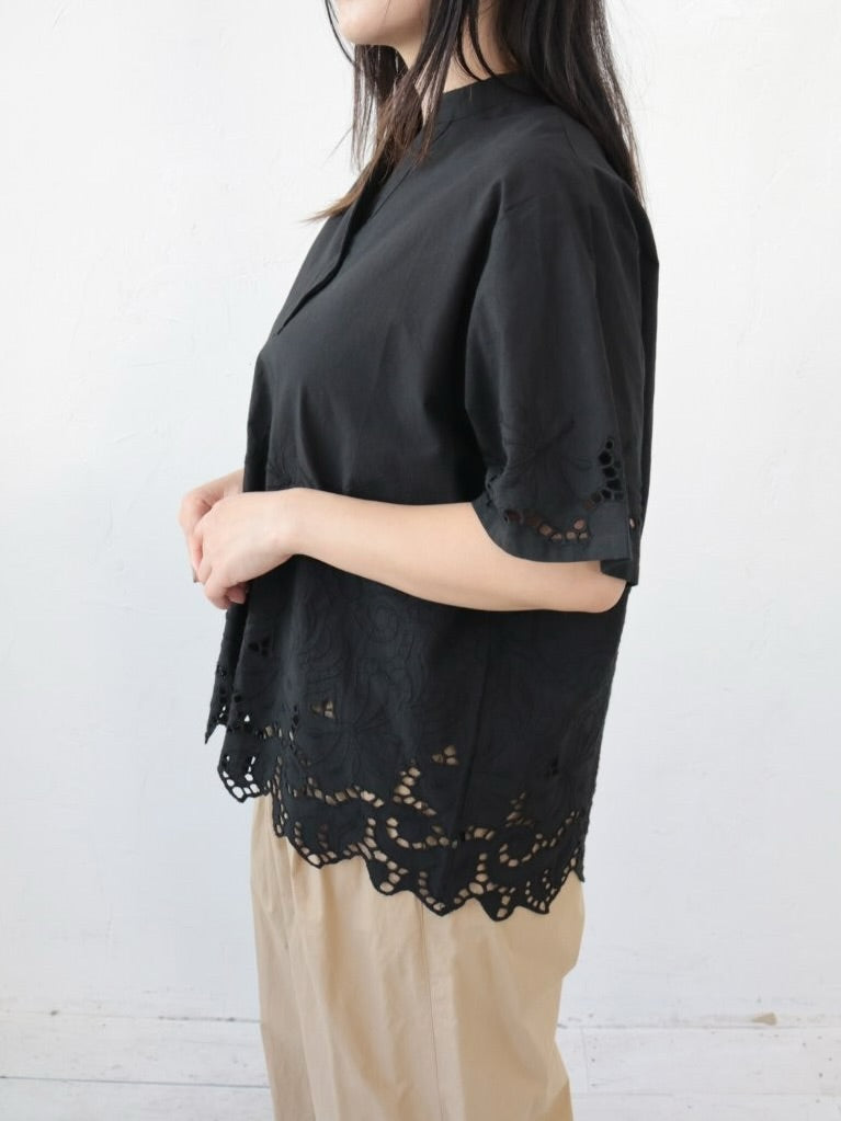 YARRA INDIAスカラップ刺繍ブラウス YR-1623-266