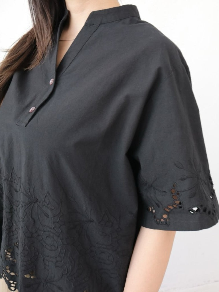 YARRA INDIAスカラップ刺繍ブラウス YR-1623-266