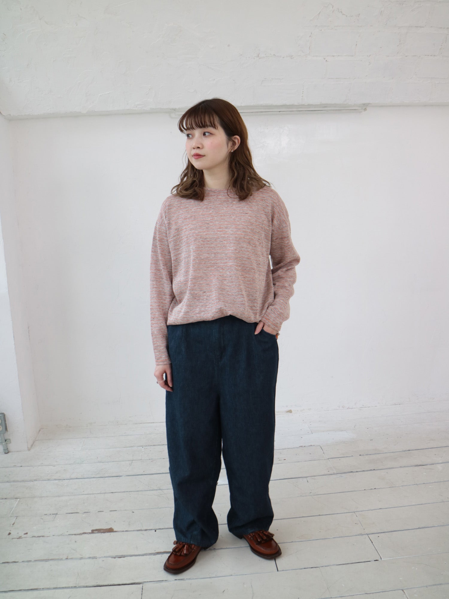 YARRA リネン混デニムパンツ YR-1545-238