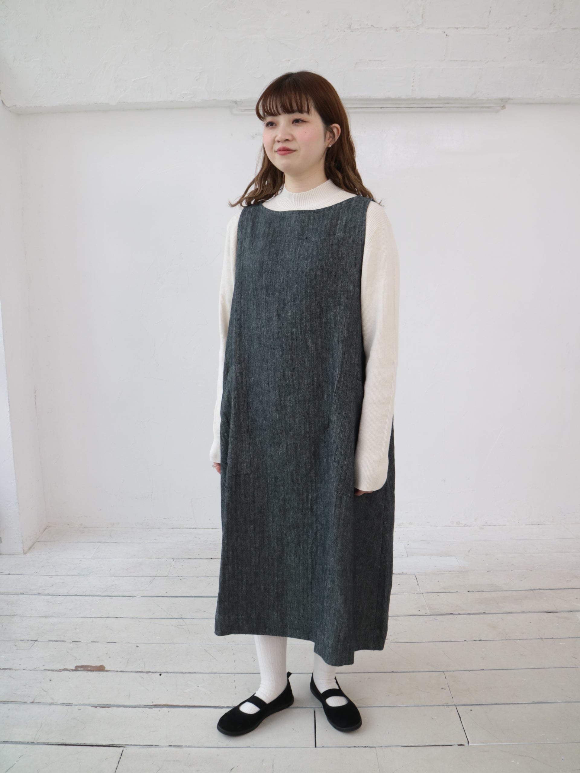 YARRA へリンボンポケットジャンパースカート YR-1544-206