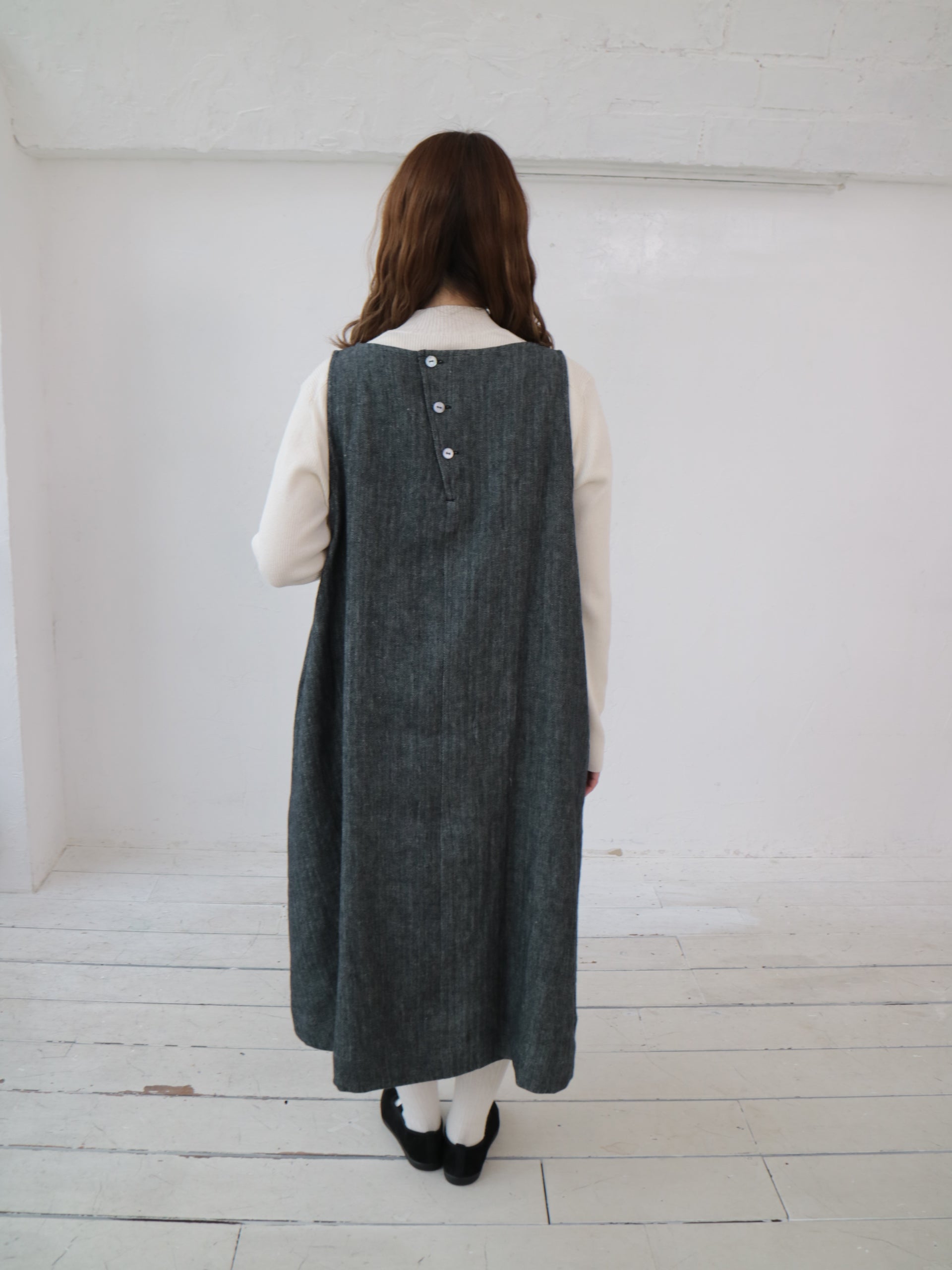 YARRA へリンボンポケットジャンパースカート YR-1544-206