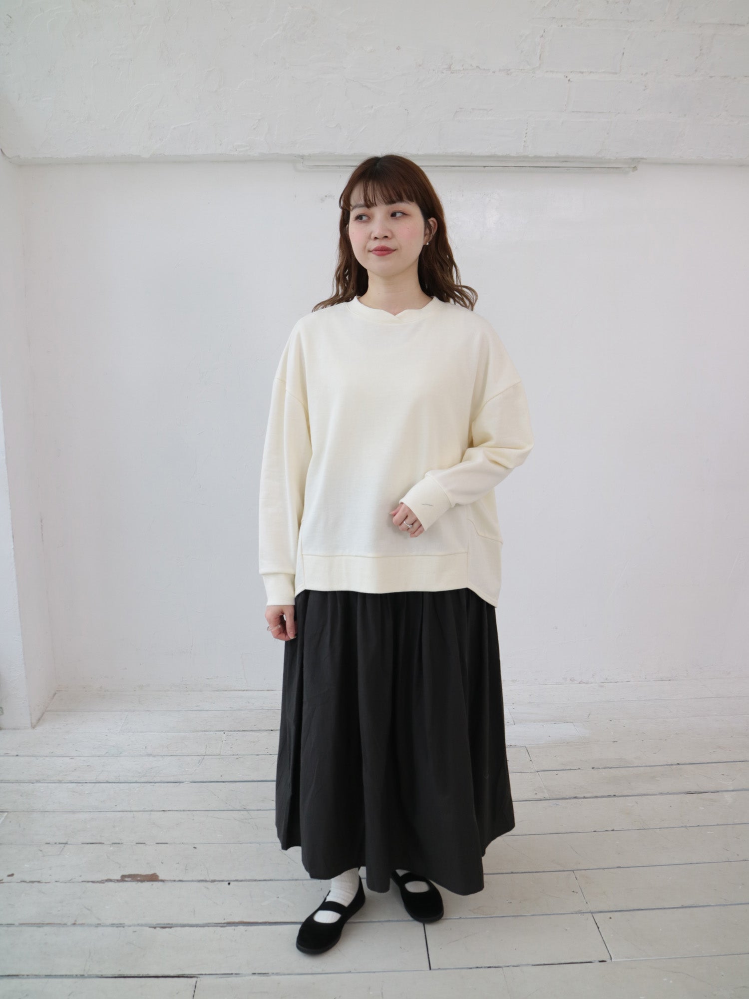 YARRA ミニ裏毛切替ラウンドプルオーバー YR-1541-224