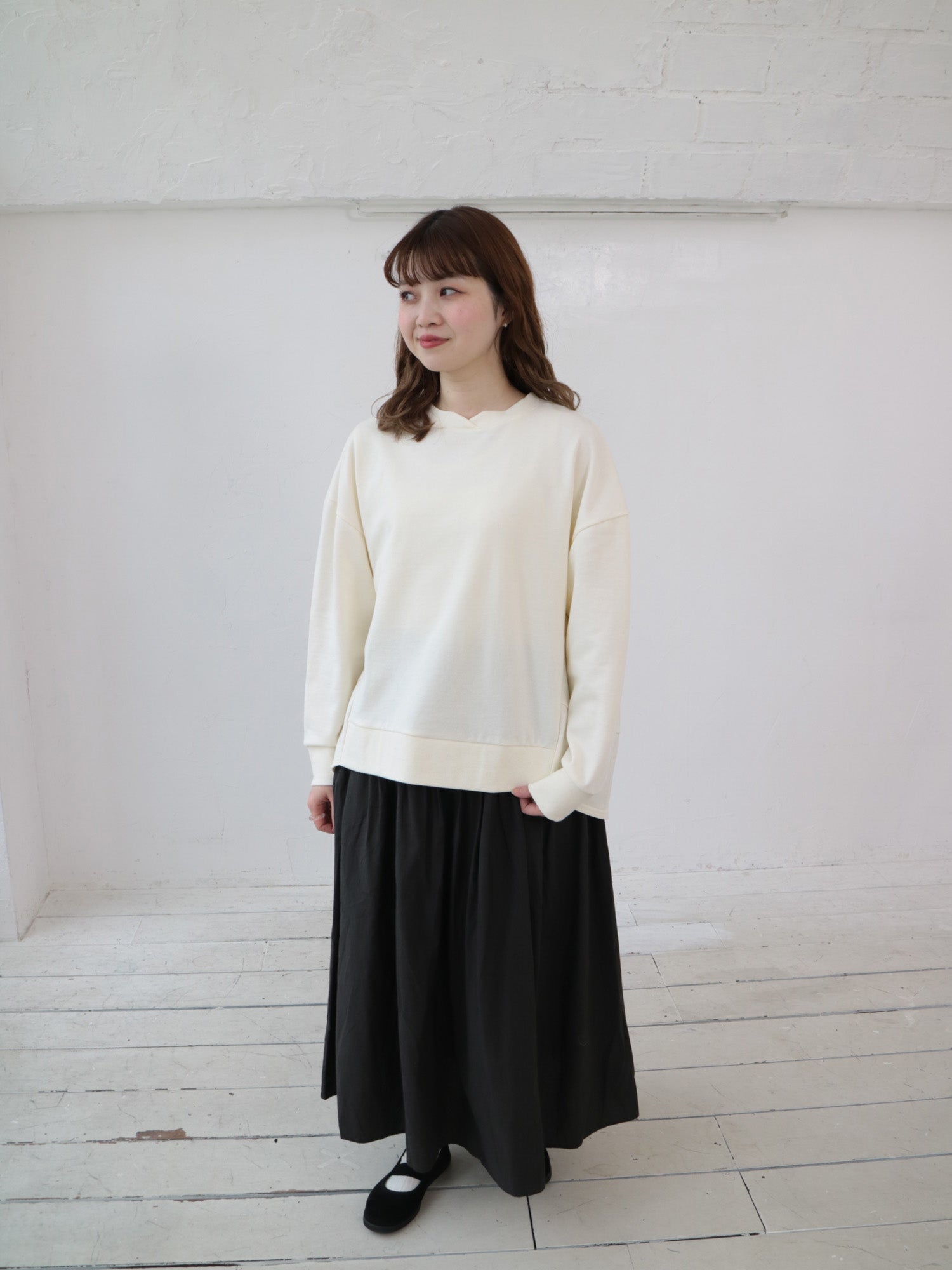 YARRA ミニ裏毛切替ラウンドプルオーバー YR-1541-224