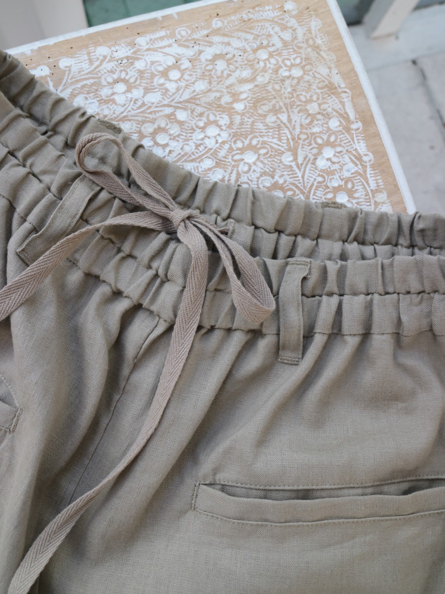 doux bleu コットンリネンワイドコクーンパンツ DB-2625-082