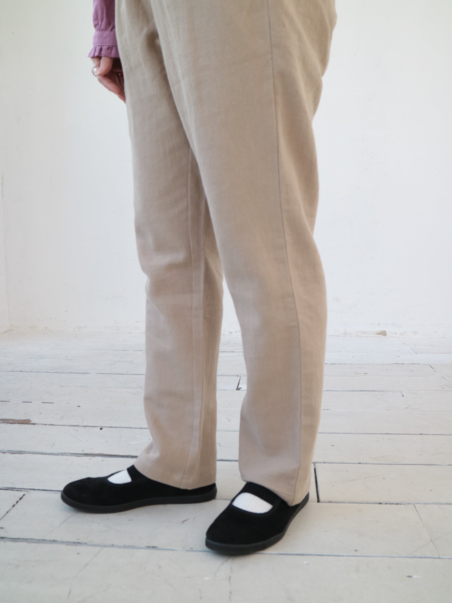 YARRA リネンコットン起毛テーパードパンツ YR-1545-219