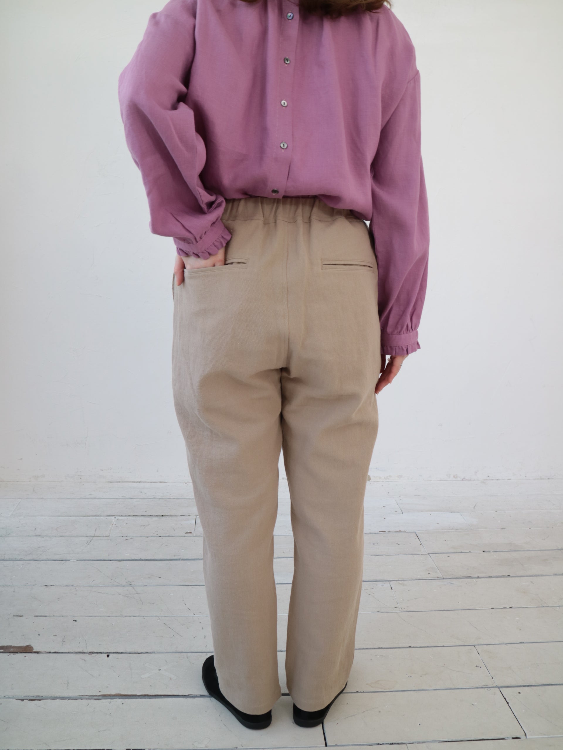 YARRA リネンコットン起毛テーパードパンツ YR-1545-219