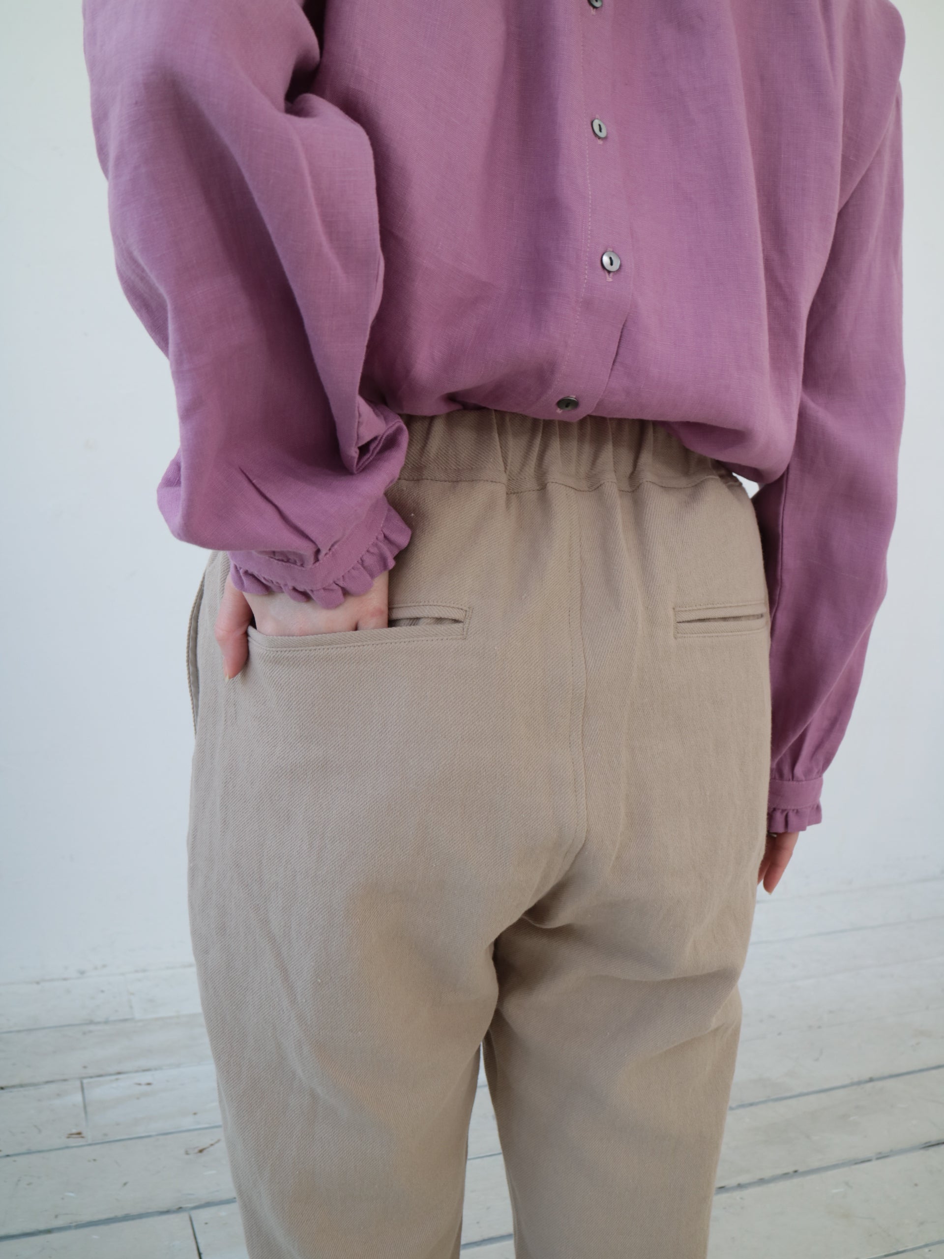 YARRA リネンコットン起毛テーパードパンツ YR-1545-219