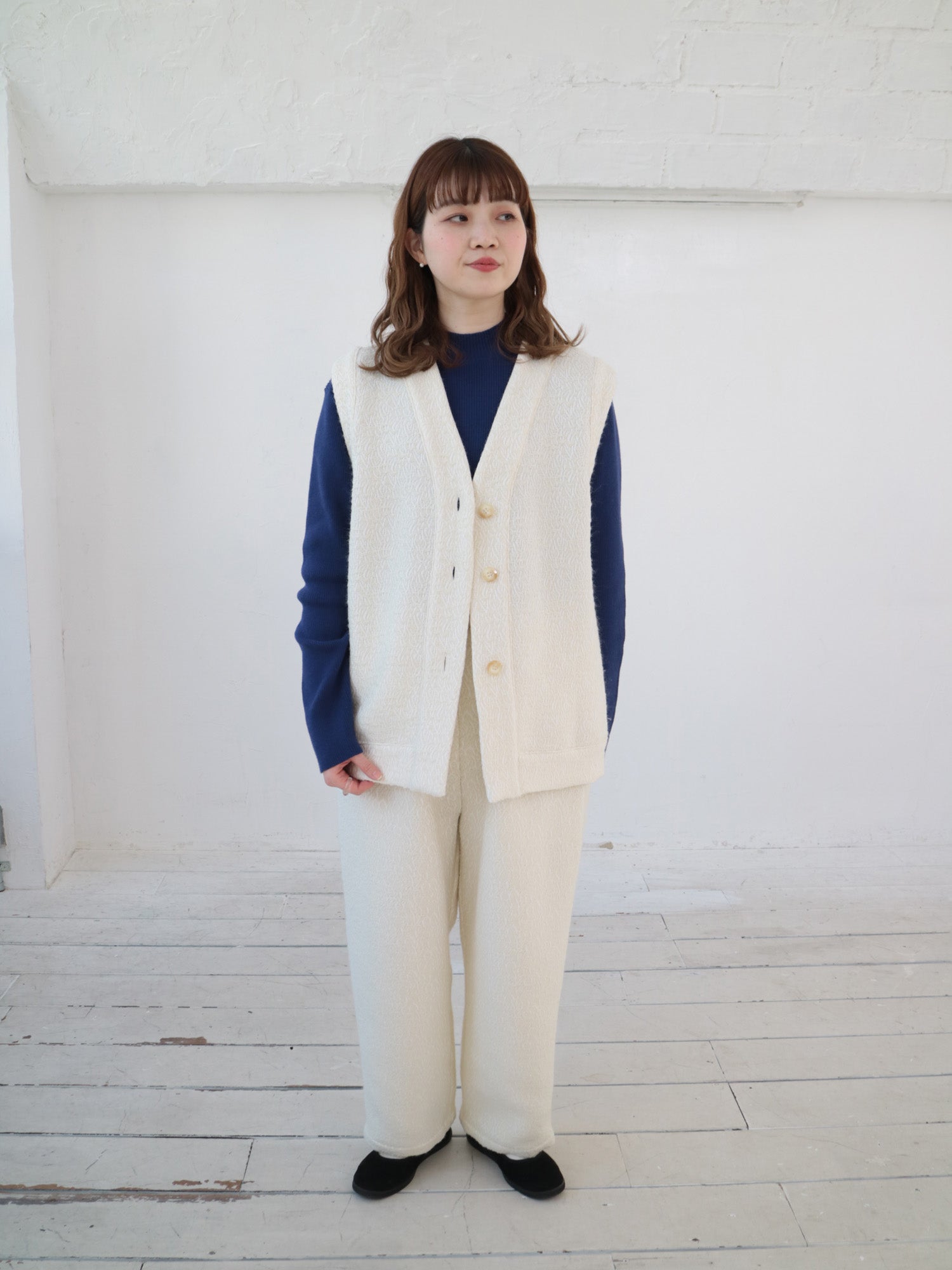YARRA ウールブレンドジャカードパンツ YR-1545-245