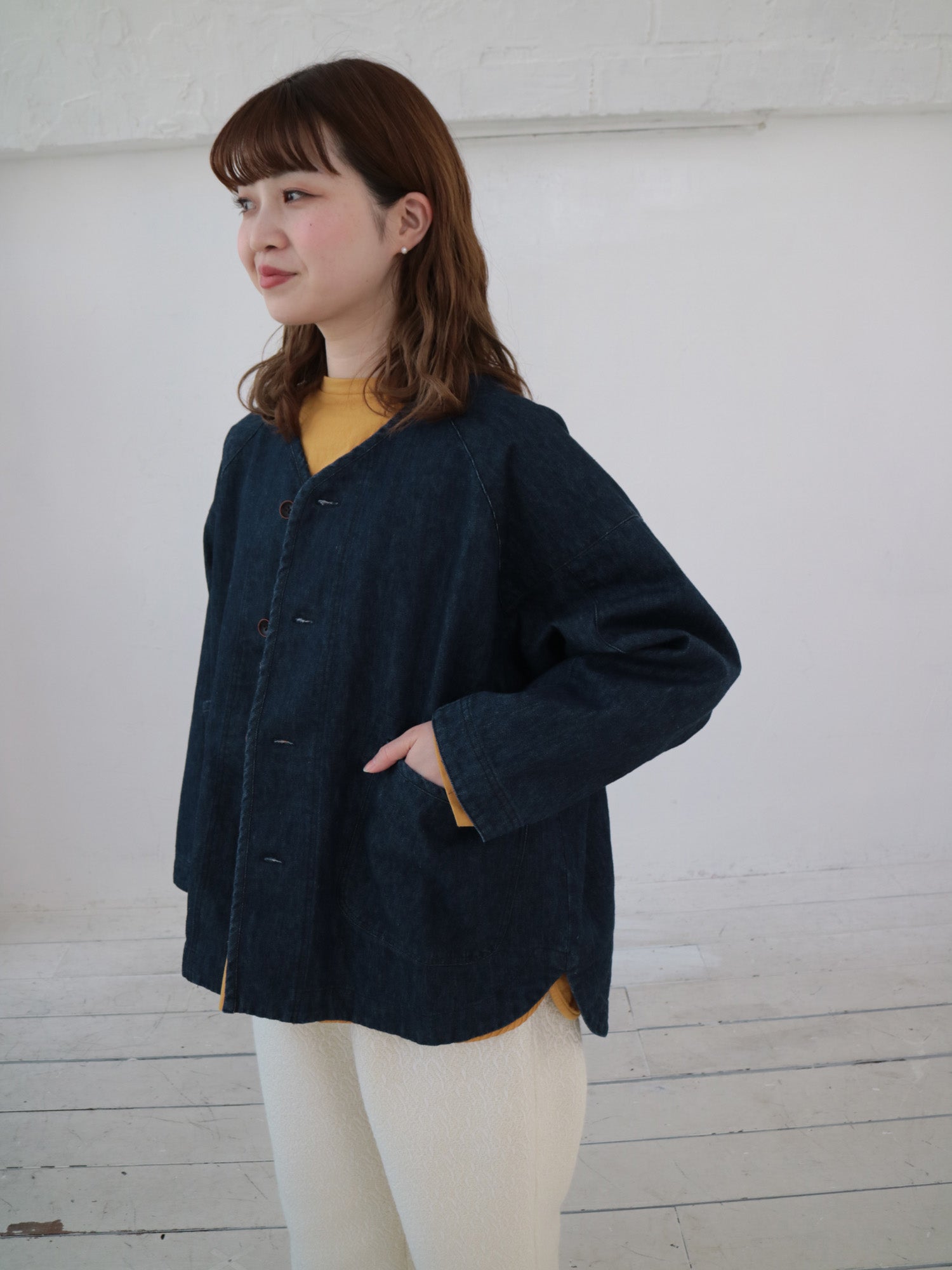 【再生産】YARRA リネン混ドルマンデニムジャケット YR-1547-237