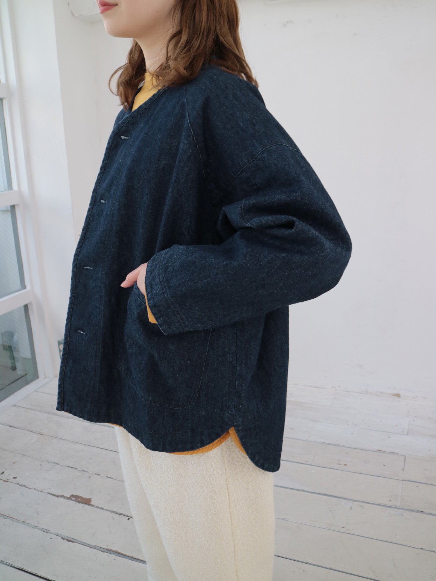 【再生産】YARRA リネン混ドルマンデニムジャケット YR-1547-237