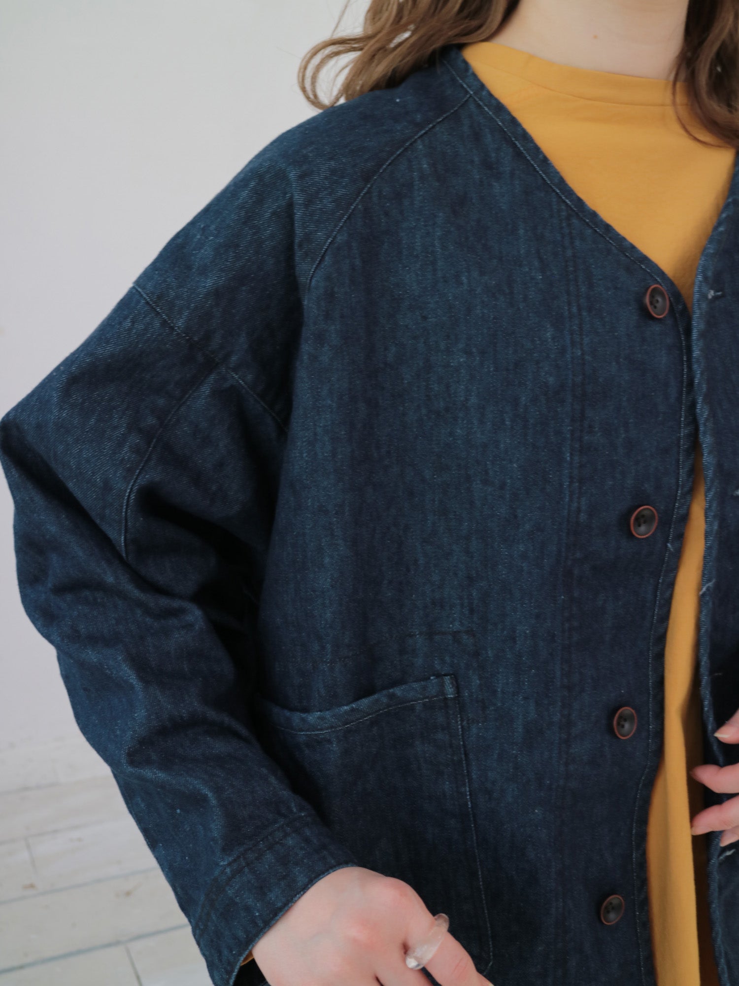 【再生産】YARRA リネン混ドルマンデニムジャケット YR-1547-237