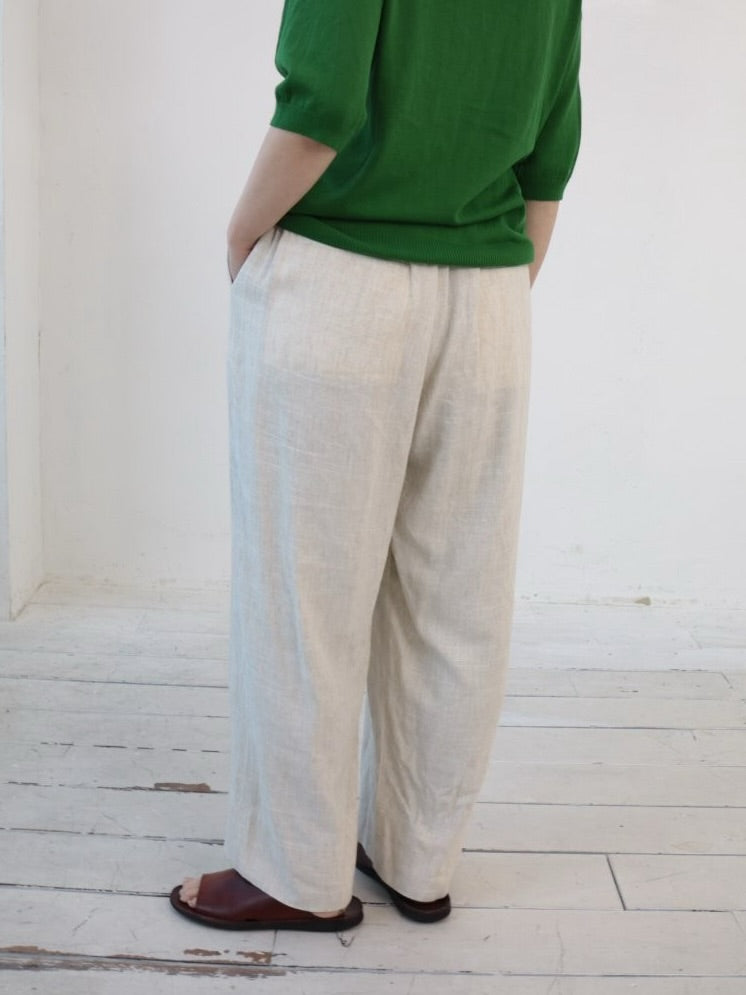 YARRA リネンコットンストレートパンツ YR-1535-312