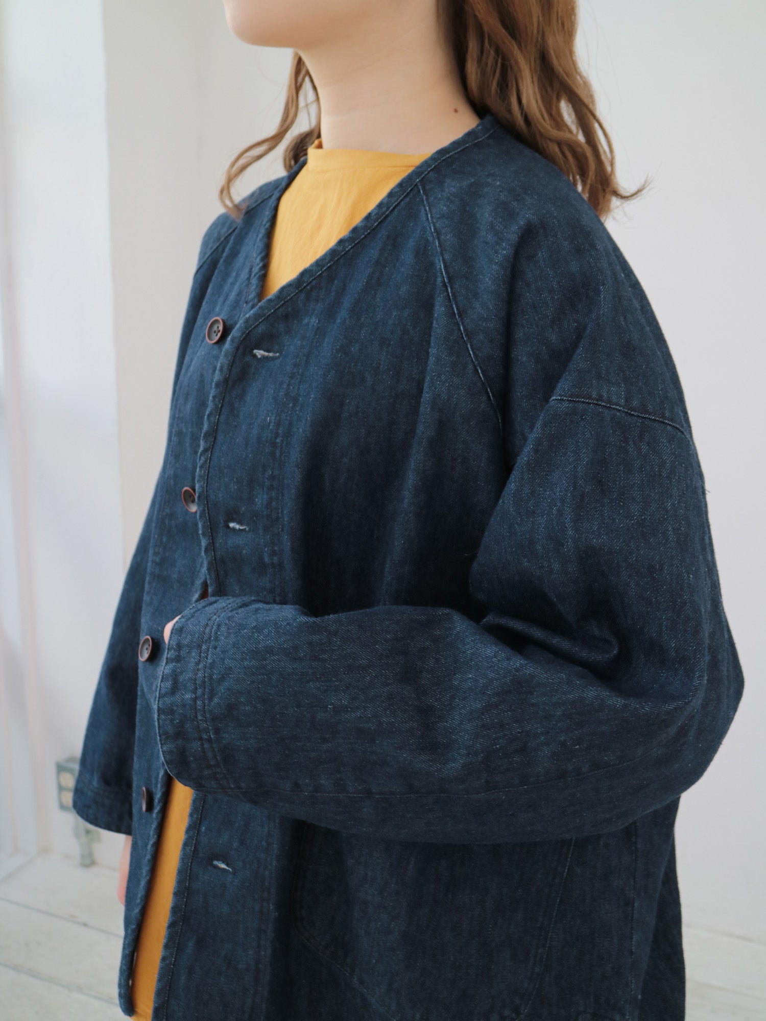 【再生産】YARRA リネン混ドルマンデニムジャケット YR-1547-237