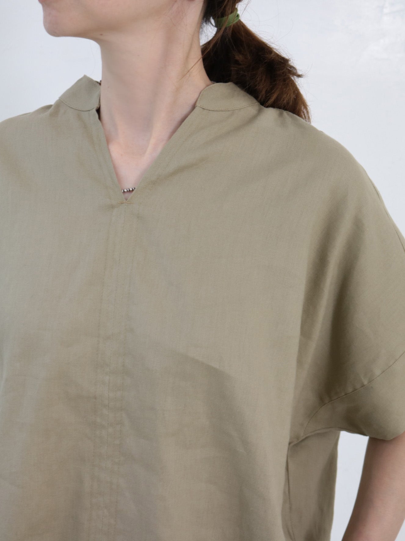 doux bleu コットンリネン スキッパーシャツ DB-2623-081