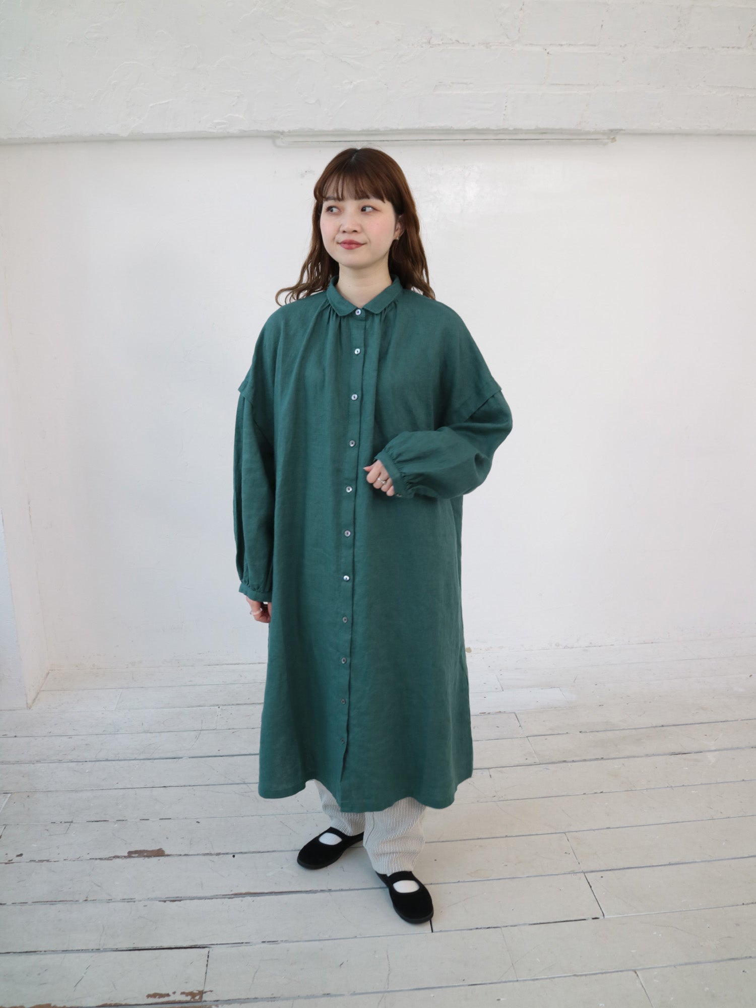 YARRA フリルストライプジャージーパンツ YR-1545-243