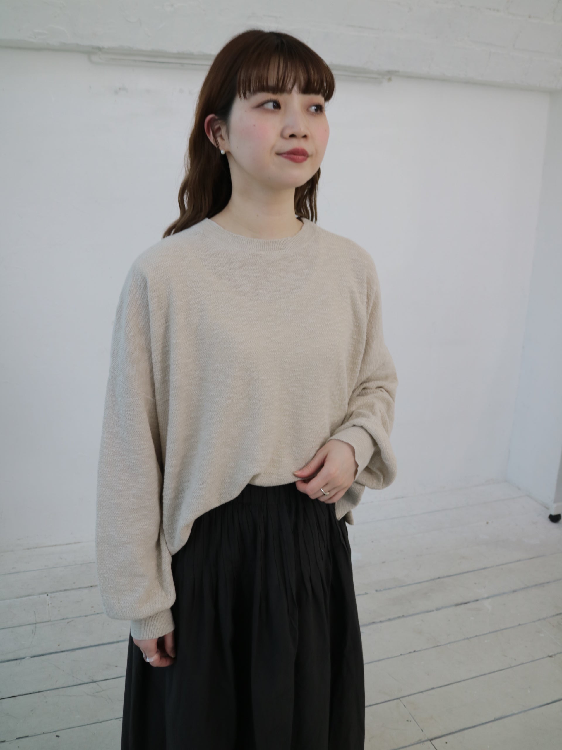 YARRA リネンコットン鹿の子編みニット YR-1542-203