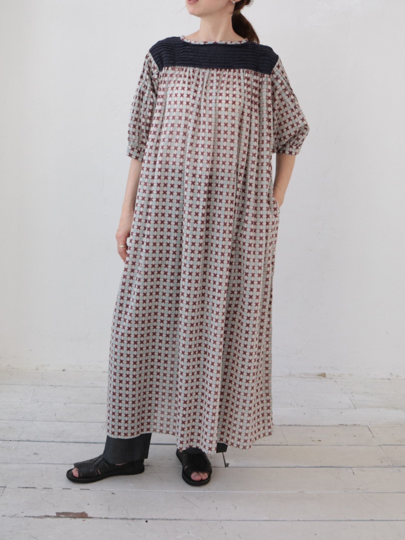doux bleu タイルパターン 2wayワンピース DB-2624-065