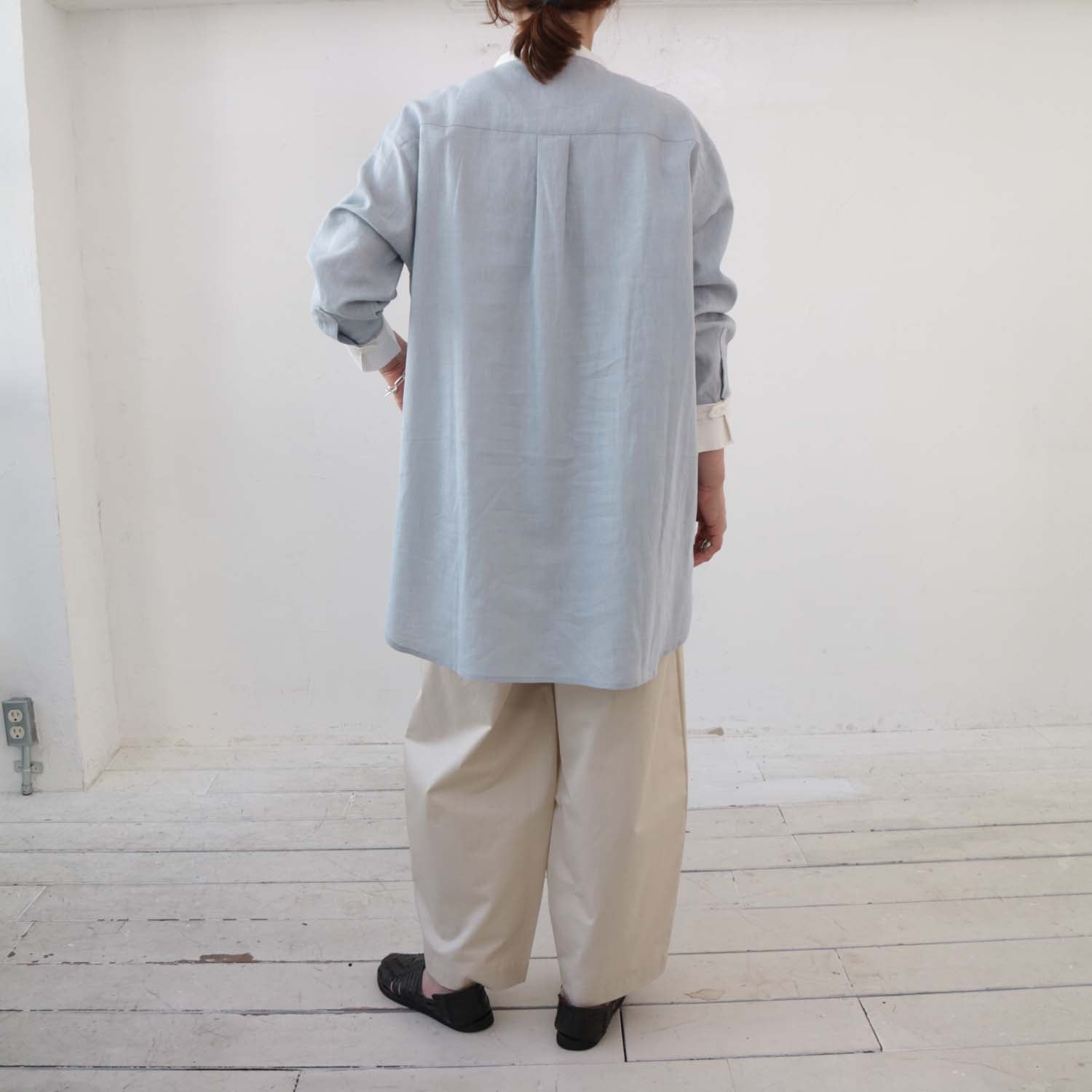 doux bleu ラミークレリックチュニックシャツ DB-2413-023