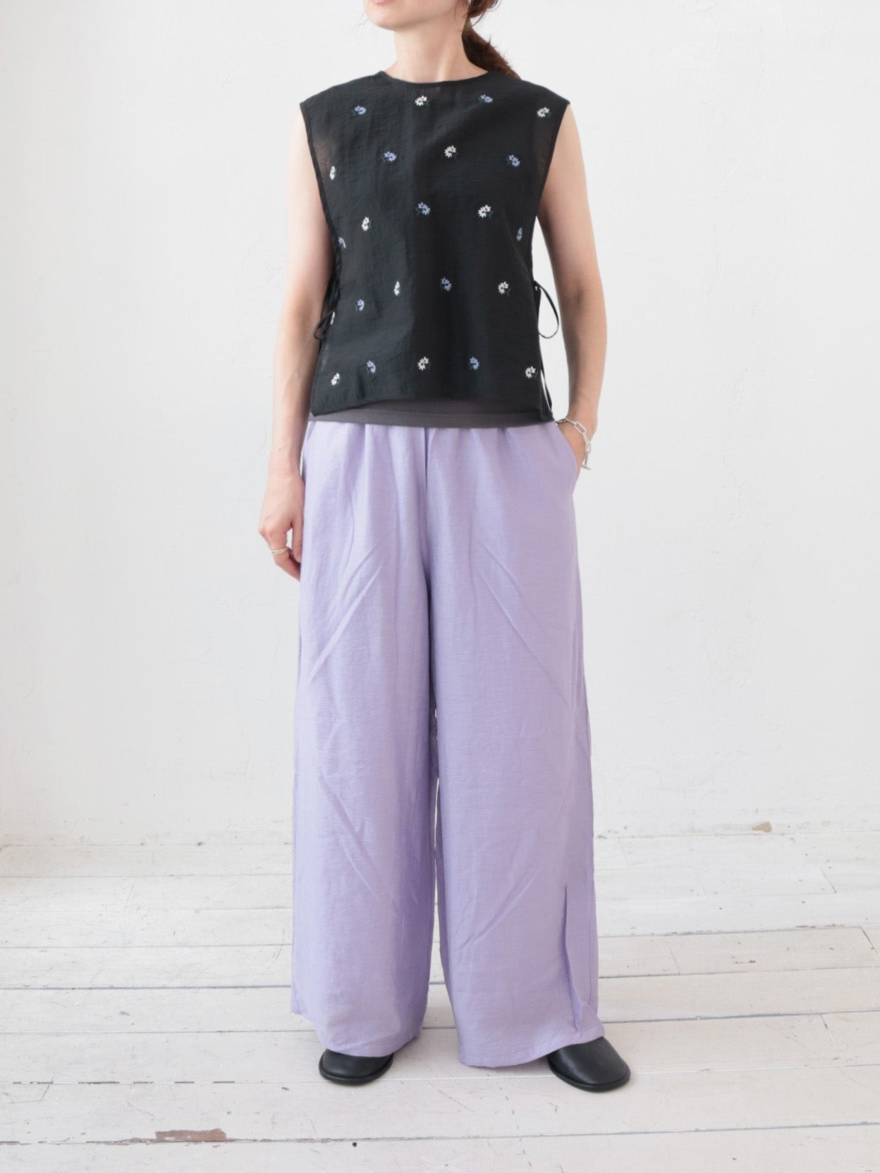 doux bleu シアー刺繍2wayベスト DB-2628-077