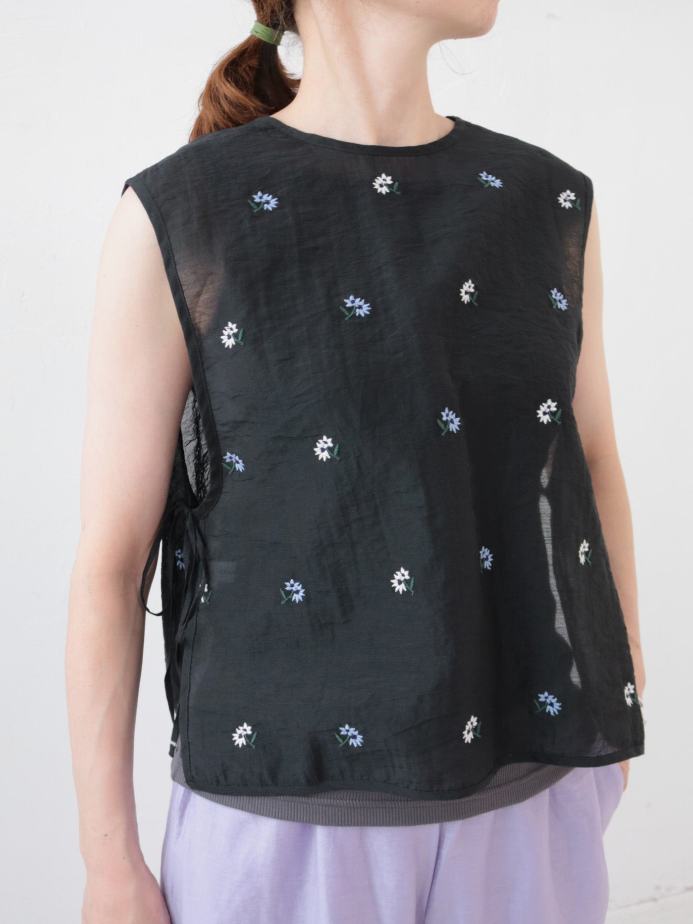 doux bleu シアー刺繍2wayベスト DB-2628-077