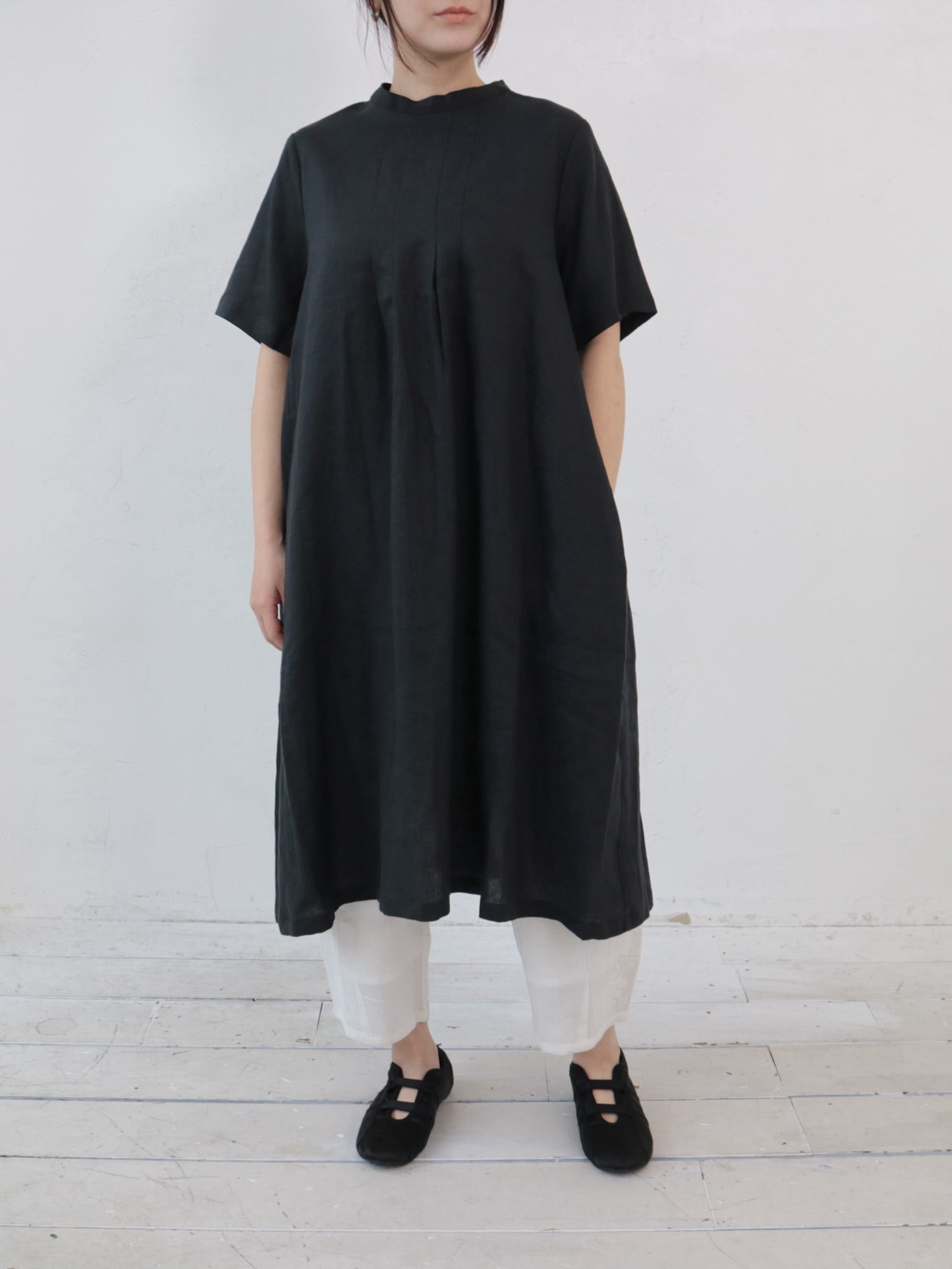 YARRA INDIAリネンコットン裾刺繍パンツ YR-1525-273