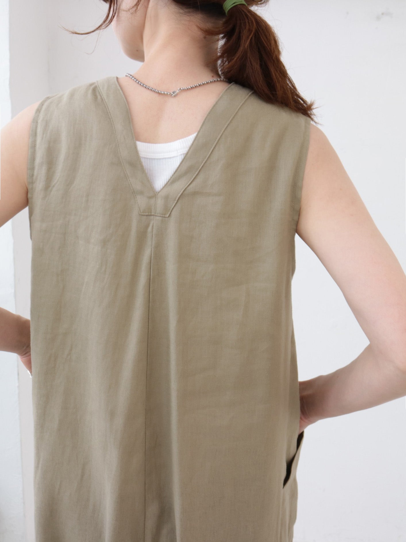 doux bleu コットンリネン サロペット DB-2625-083