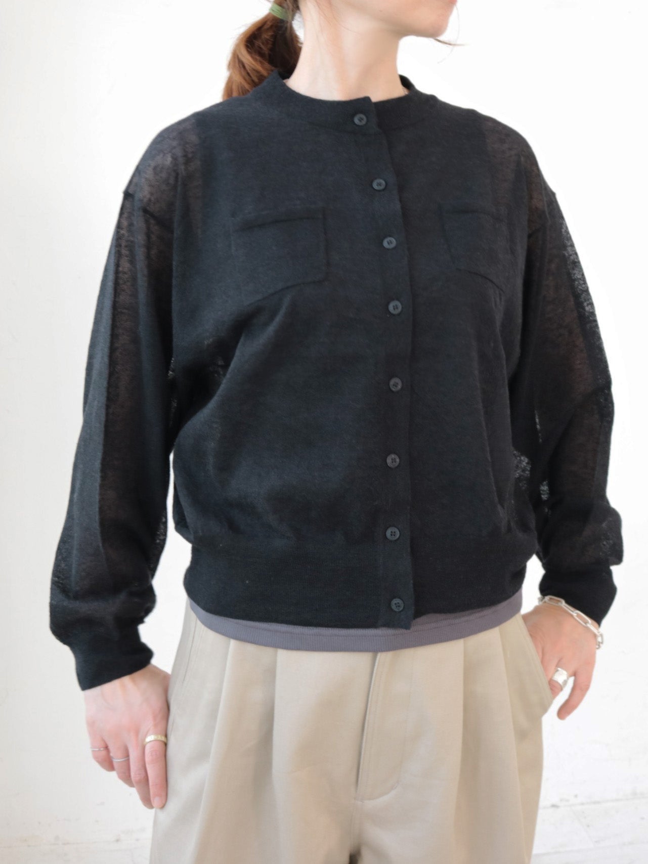 doux bleu シアーポケット カーディガン DB-2622-071