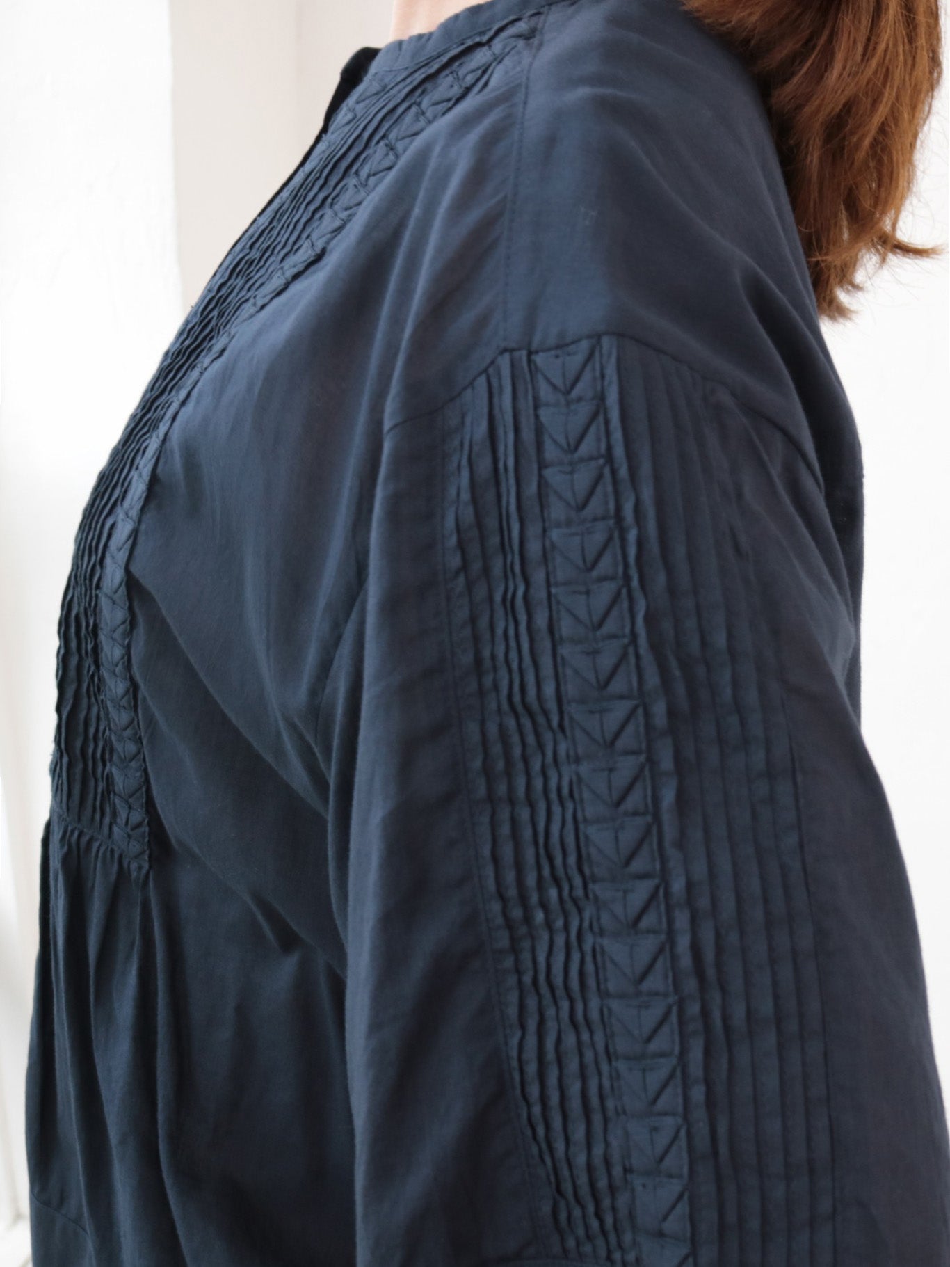 doux bleu コットンボイル/ピンタックブラウス DB-2623-063