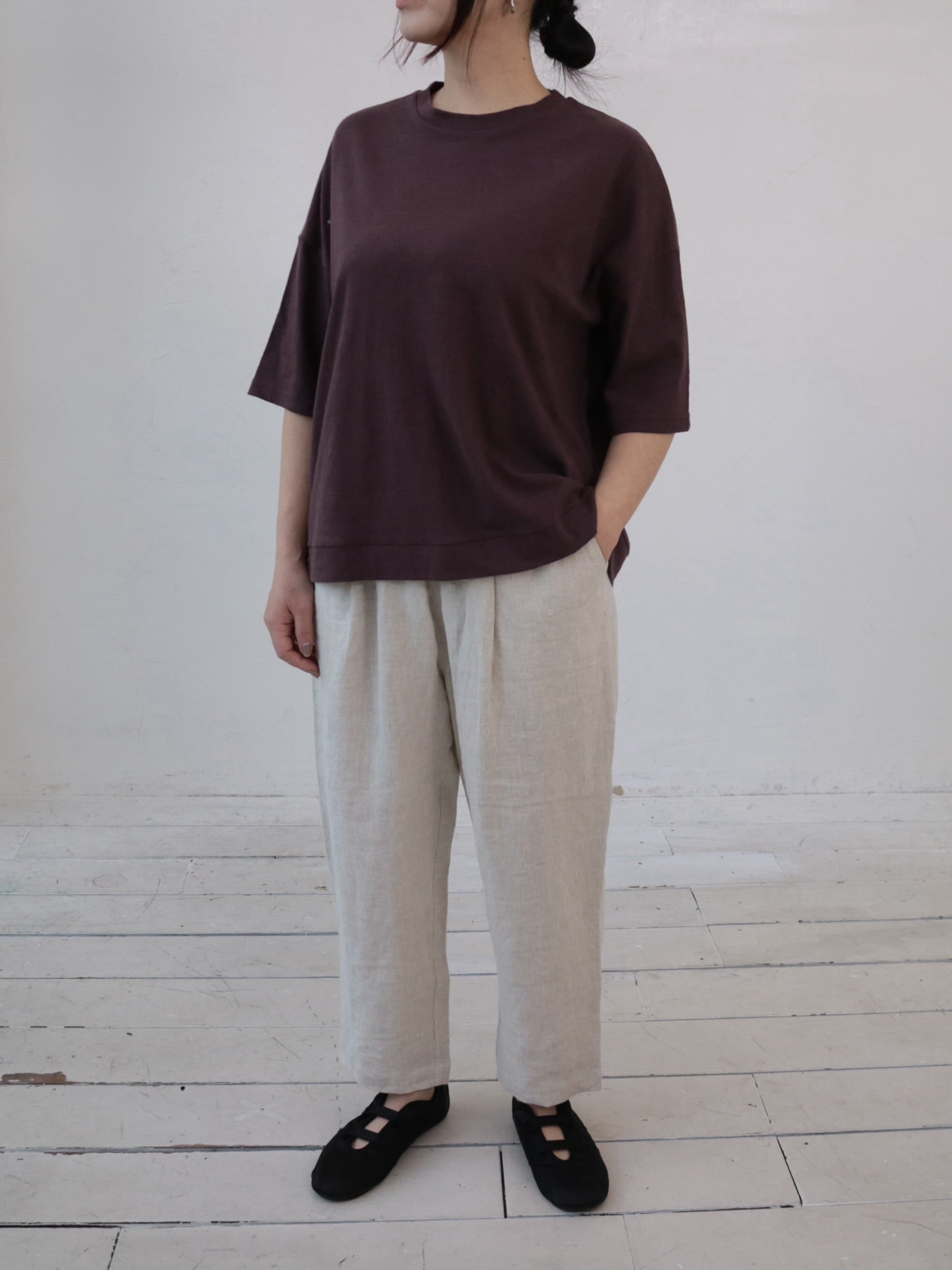 YARRA ベルギーリネン半袖TEE YR-1521-275
