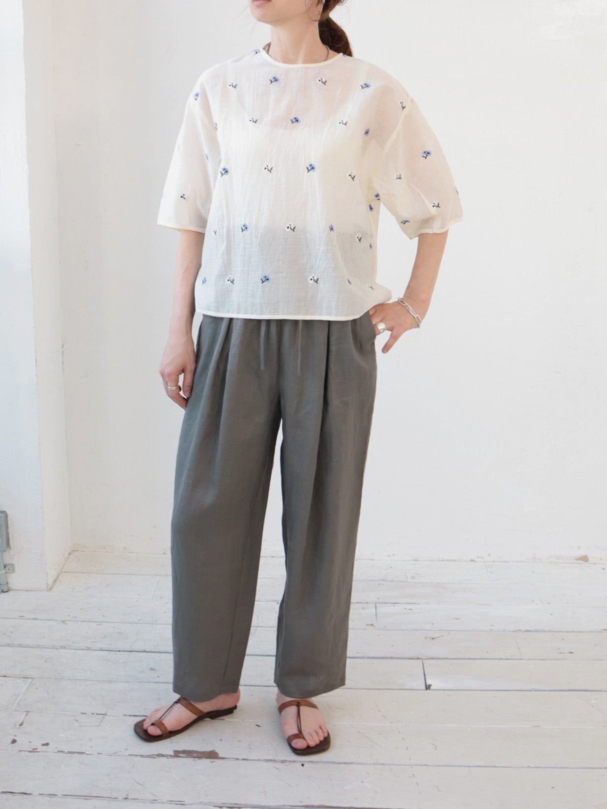 doux bleu リネン パンツ DB-2625-047