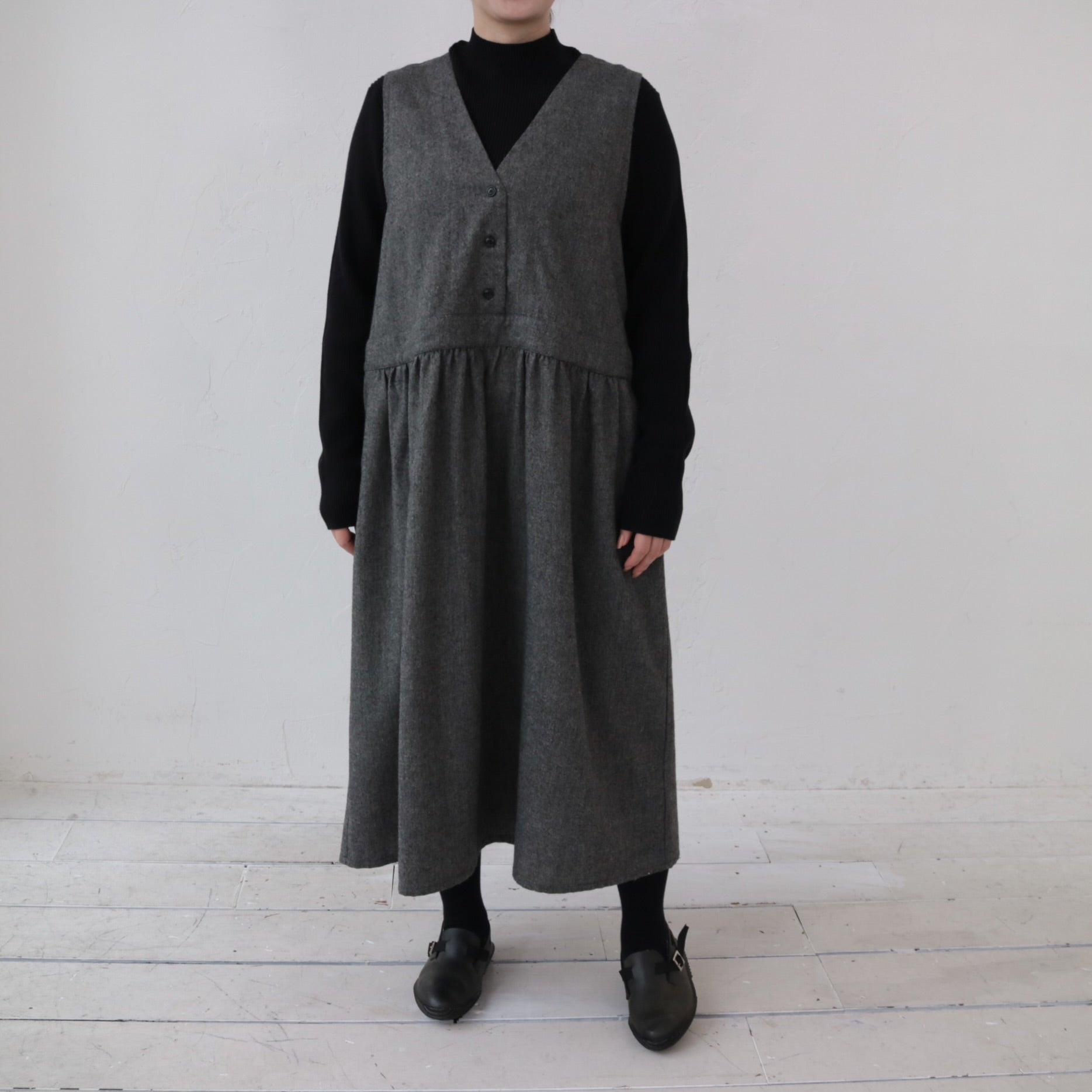 YARRA 綿カシミヤハイネックリブニット YR-1442-222