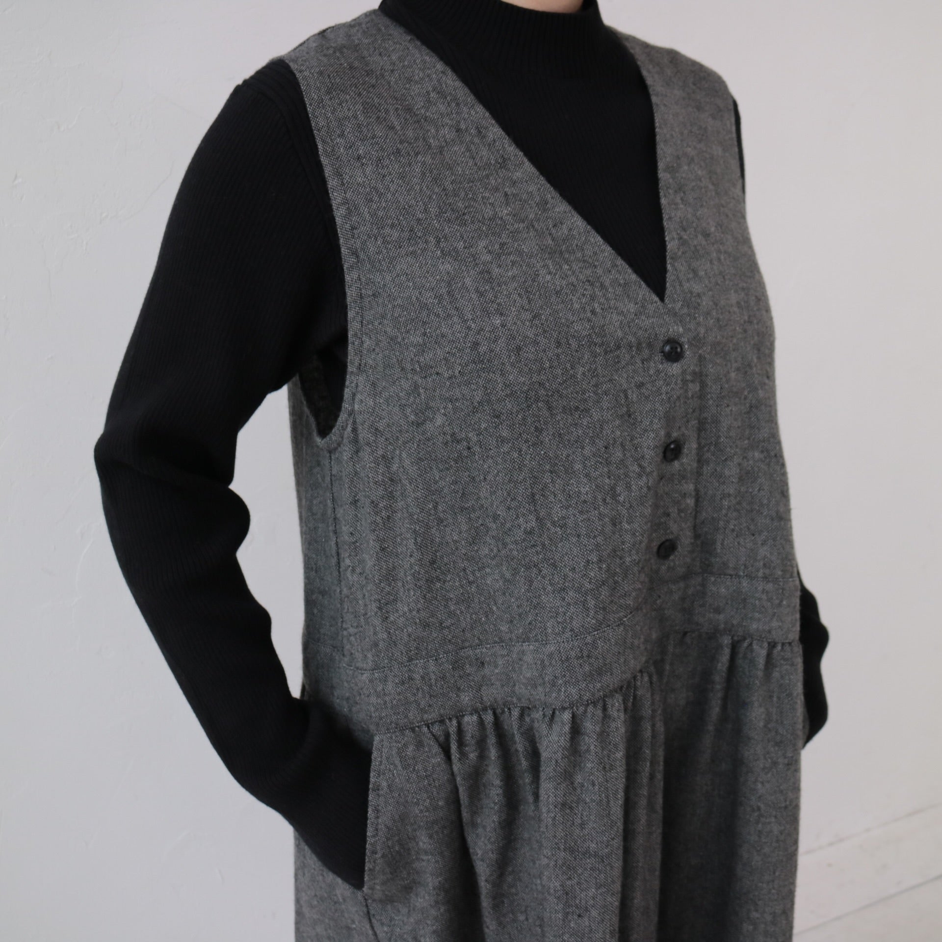 YARRA 綿カシミヤハイネックリブニット YR-1442-222