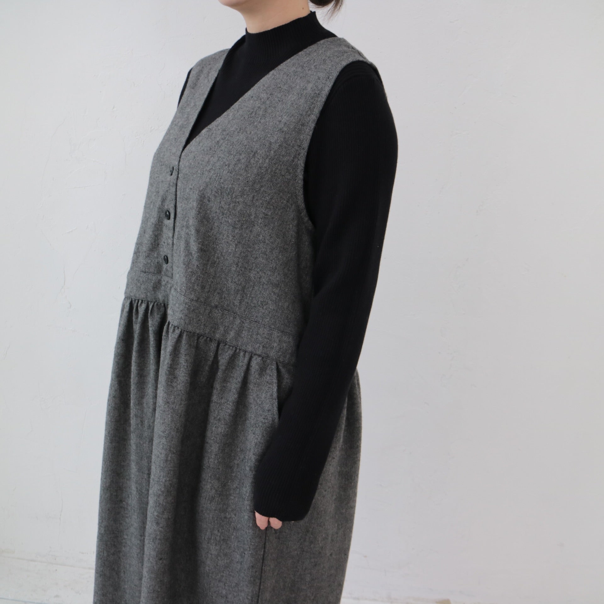 YARRA 綿カシミヤハイネックリブニット YR-1442-222